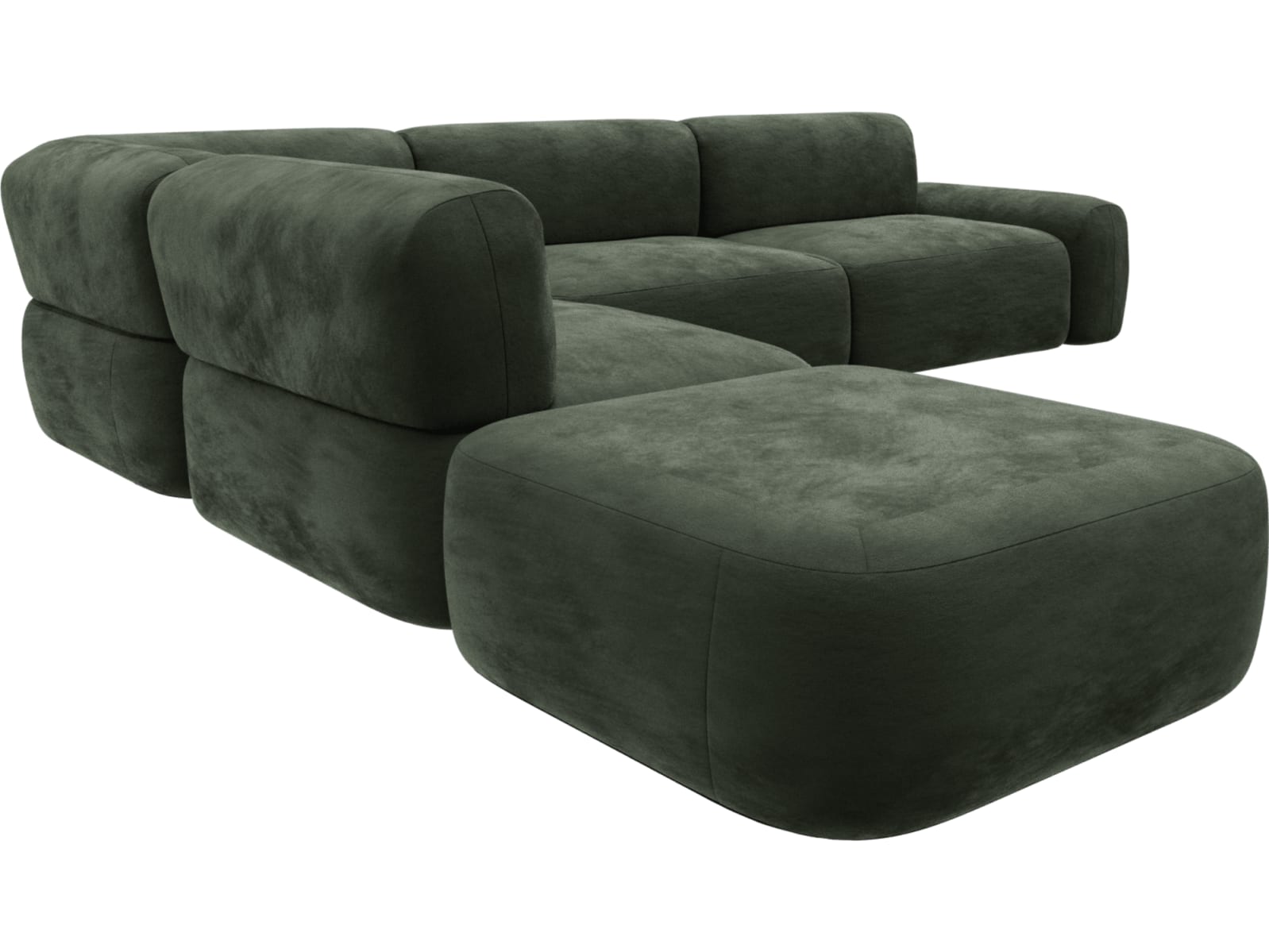 Beckett Muse Forest Modular Sofa - 6 Piece color Muse Forest