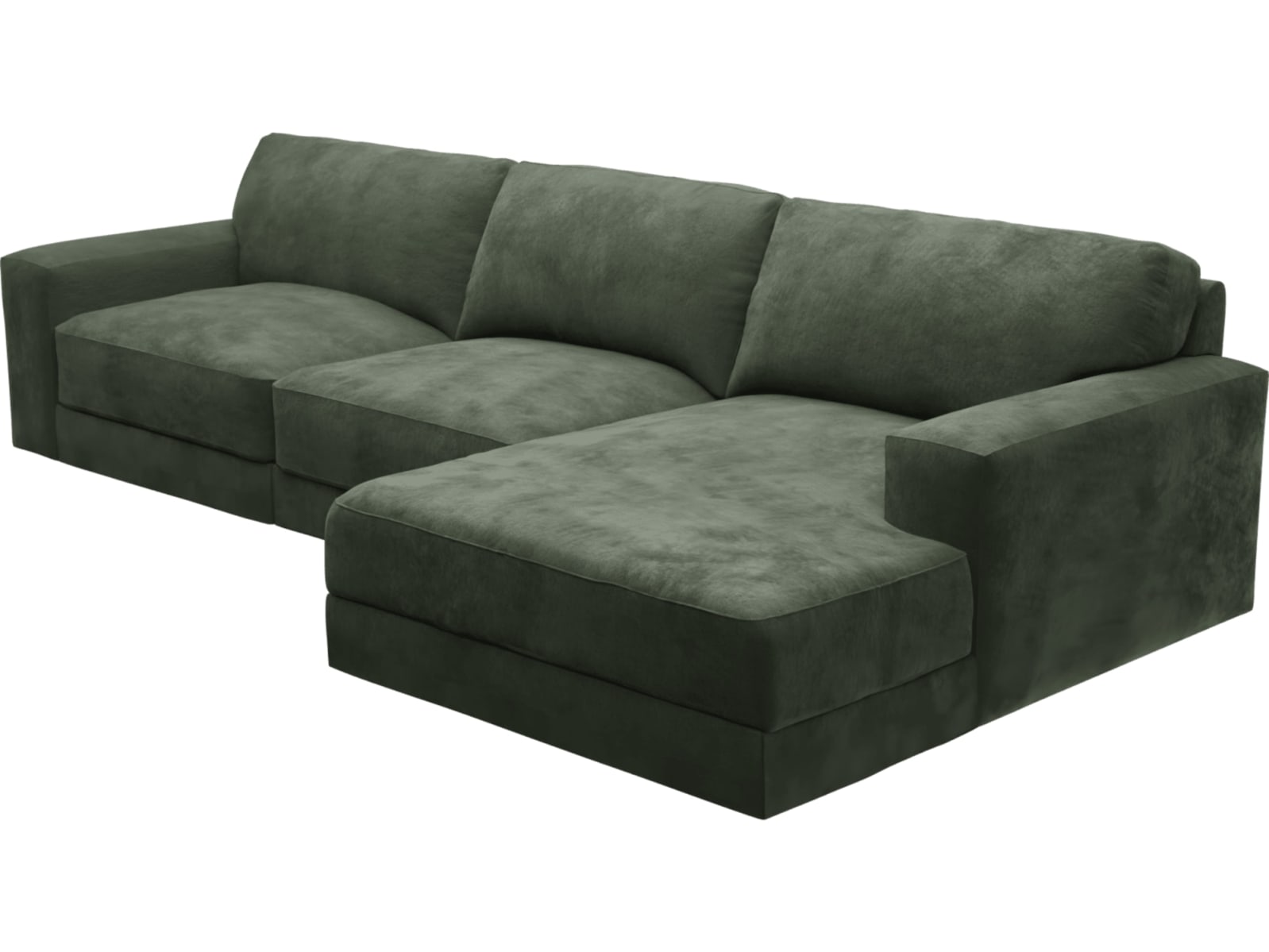 Monica Muse Forest Chaise Sofa - 3 Seater color Muse Forest