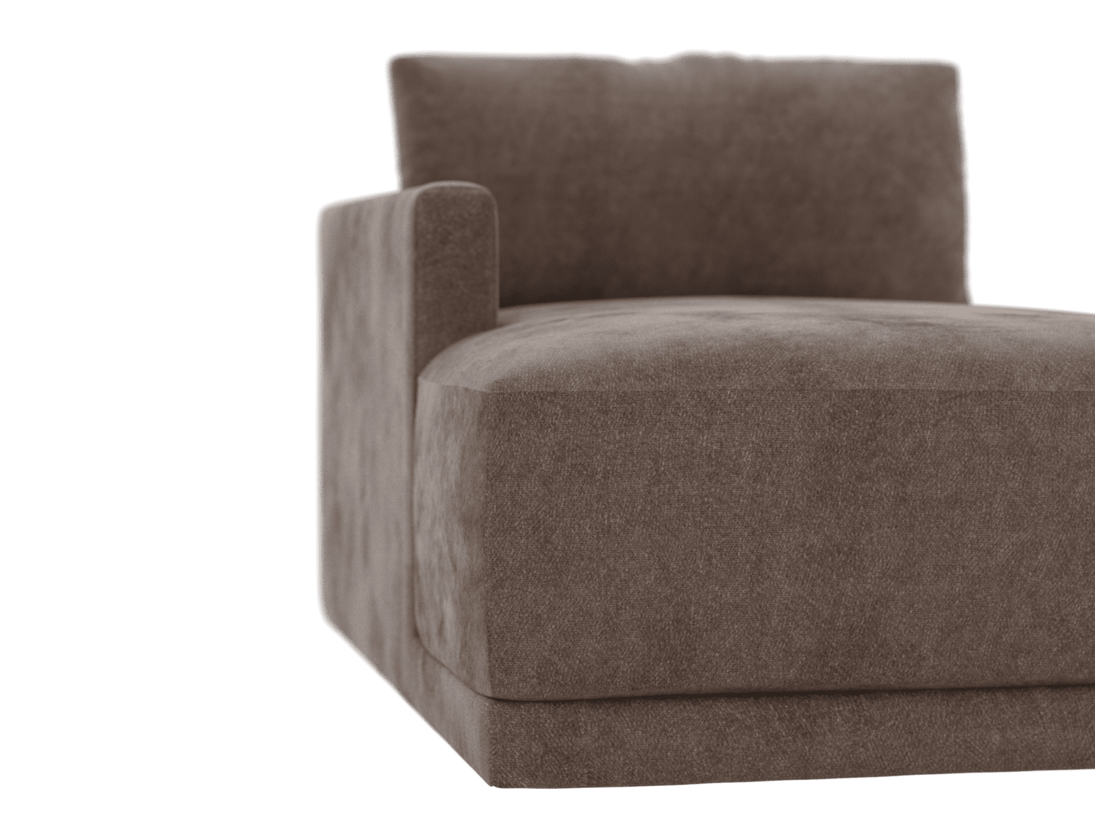 Haven Muse Mink Left Arm Facing Chaise Sofa Module color Muse Mink
