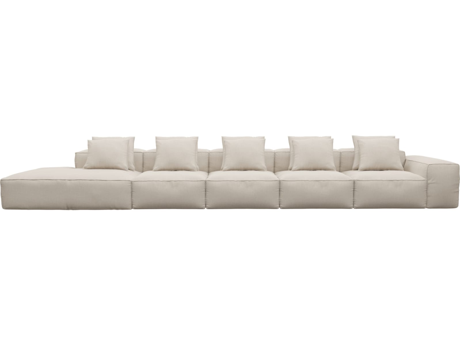 Riley Santa Fe Sand Modular Sofa - 1x Arm, 4x Armless, 1x Left Terminal color Santa Fe Sand