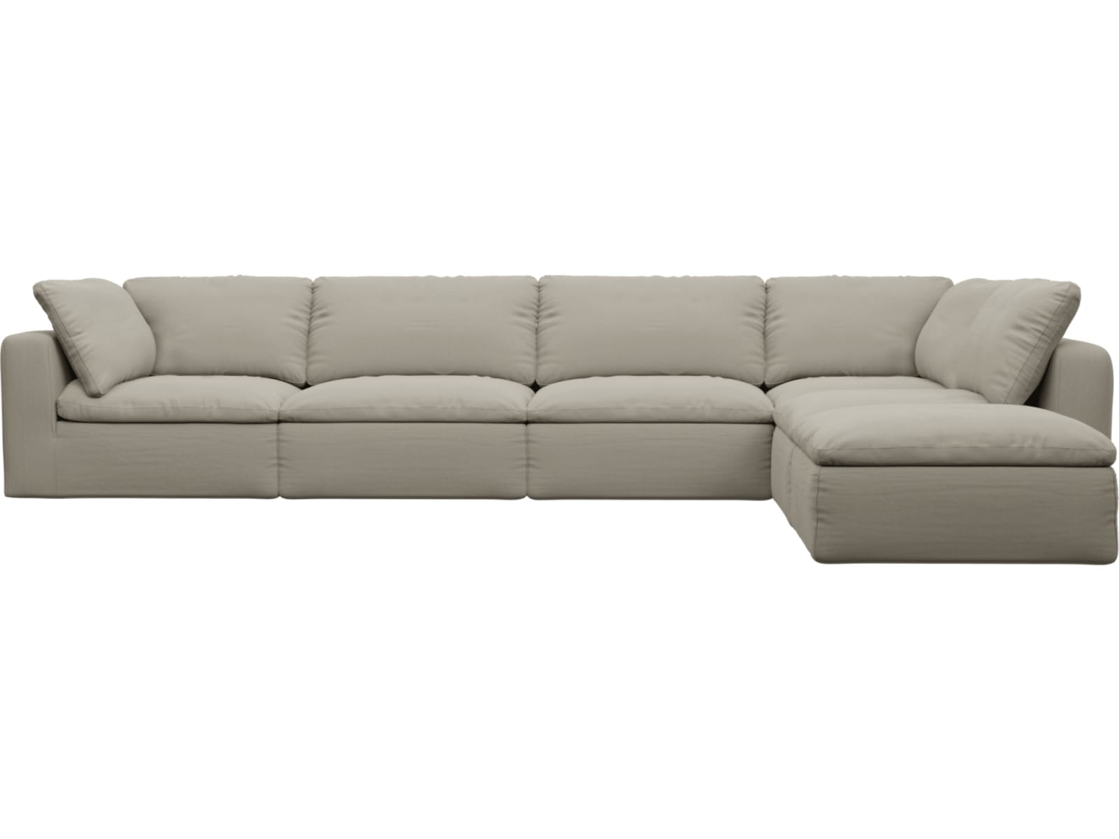 Cloud Deep Plaza Natural Modular Sofa - 6 Piece color Plaza Natural