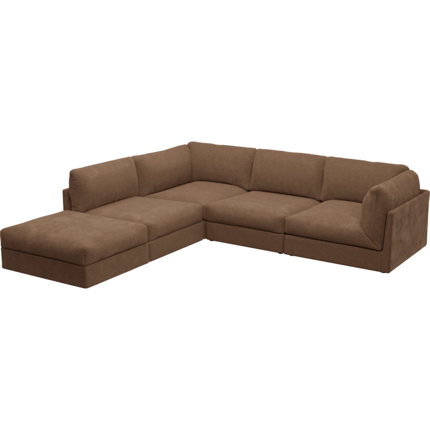 Finley Tribute Chestnut Modular Sofa - 5 Seater LAF Terminal color Tribute Chestnut