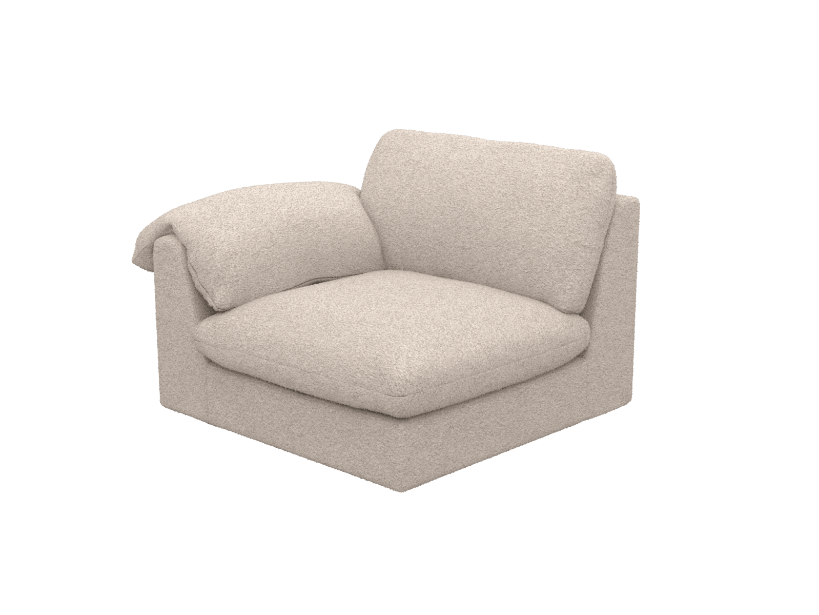 Ludlow Boucle Pumice Left Arm Facing Chair Module color Boucle Pumice