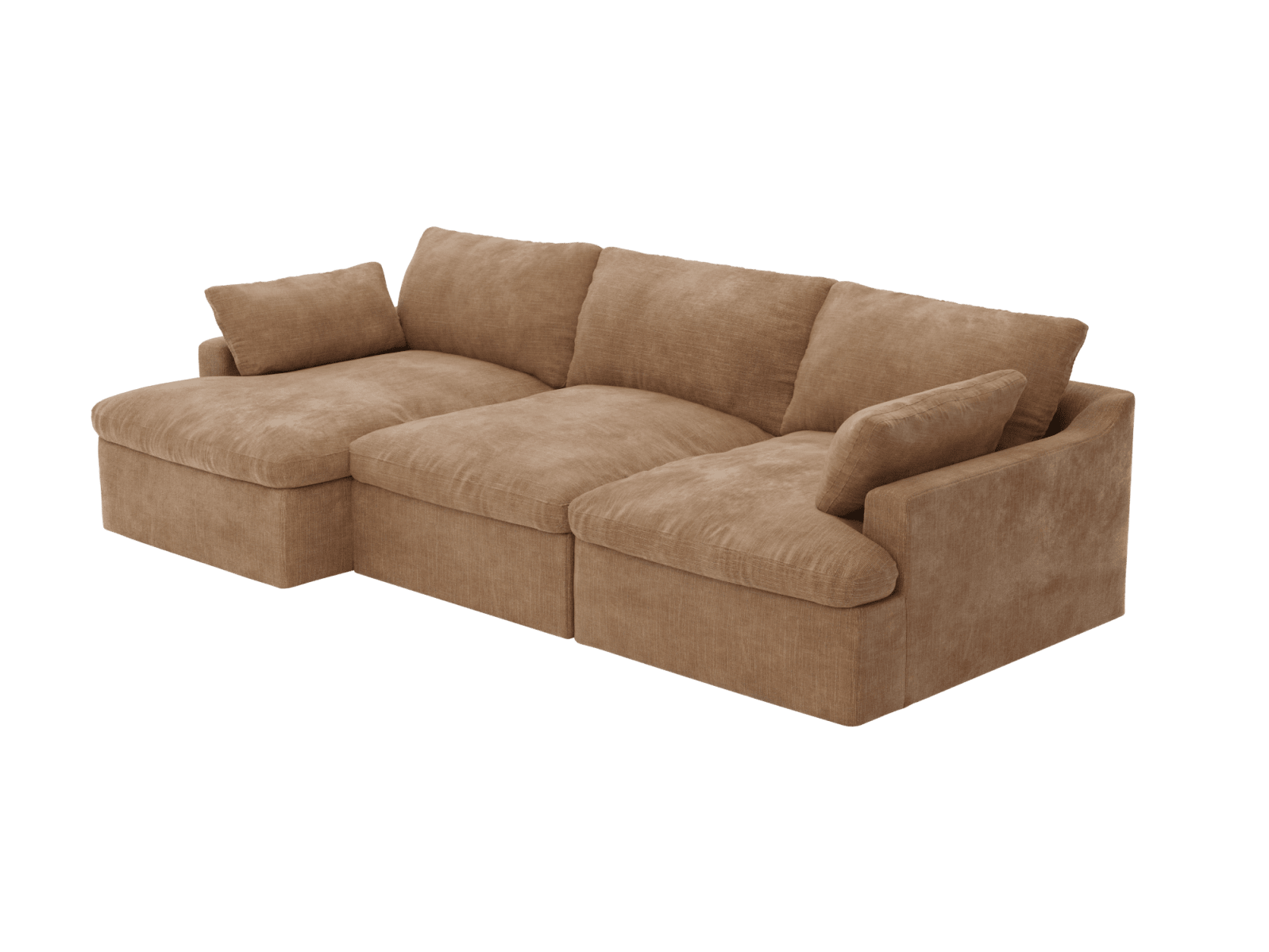 Retreat Tribute Chestnut Chaise Sofa - 3 Seater color Tribute Chestnut