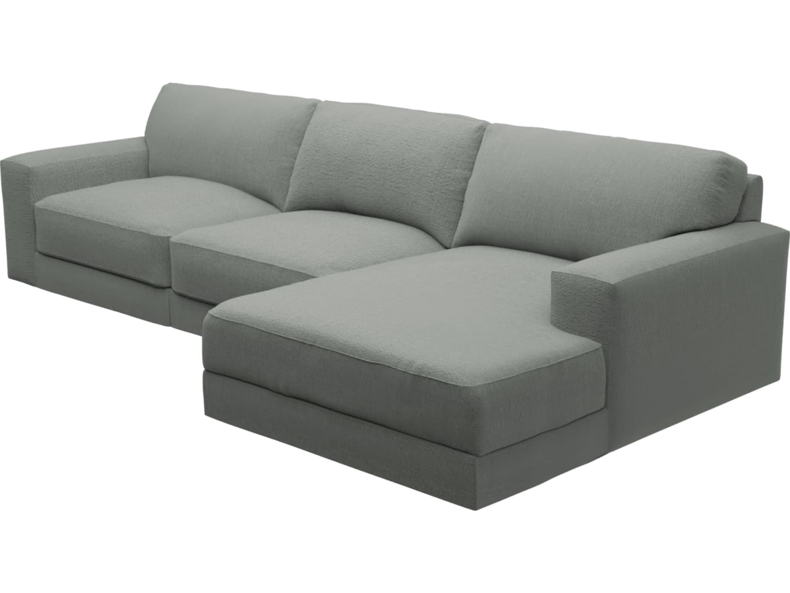 Monica Tribute Storm Chaise Sofa - 3 Seater color Tribute Storm