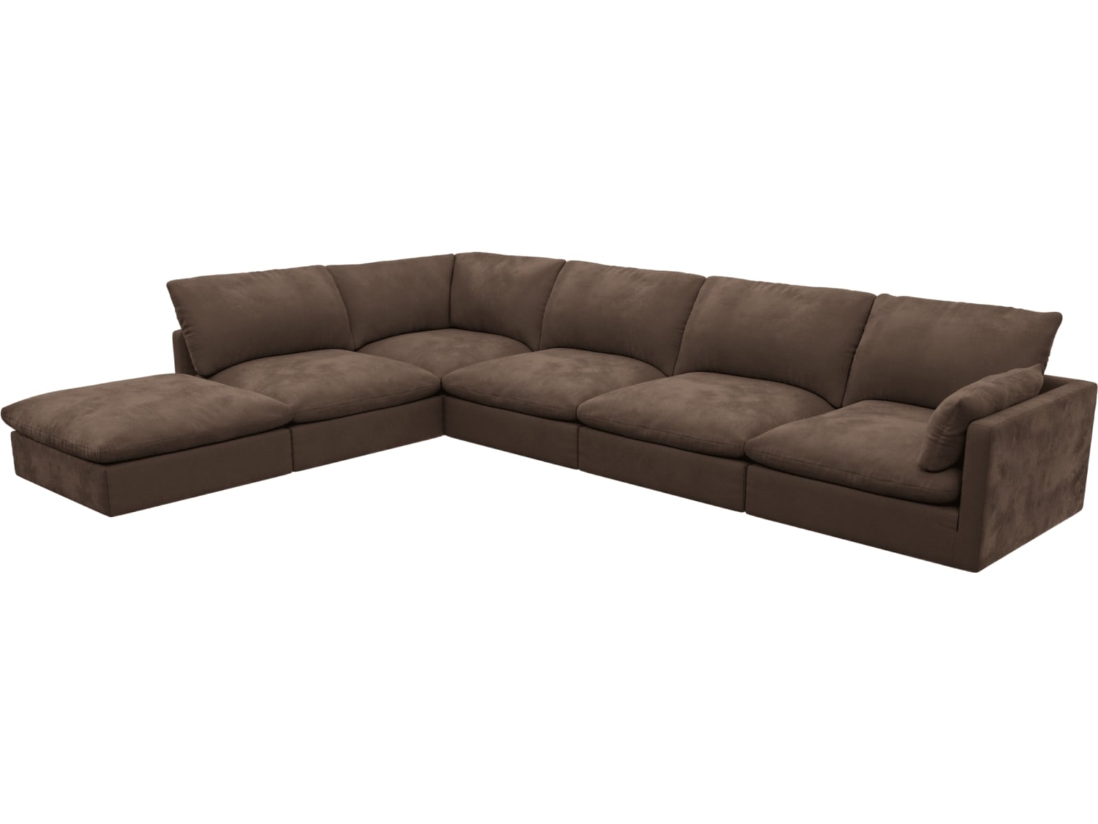 Willow Muse Chocolate Modular Sofa - 6 Seater LAF Terminal color Muse Chocolate