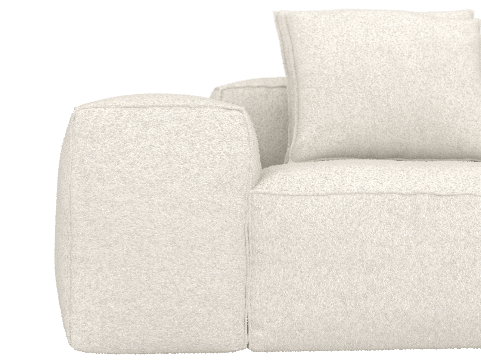 Riley Boucle Ivory 3 Seater Terminal Right Modular Sofa color Boucle Ivory