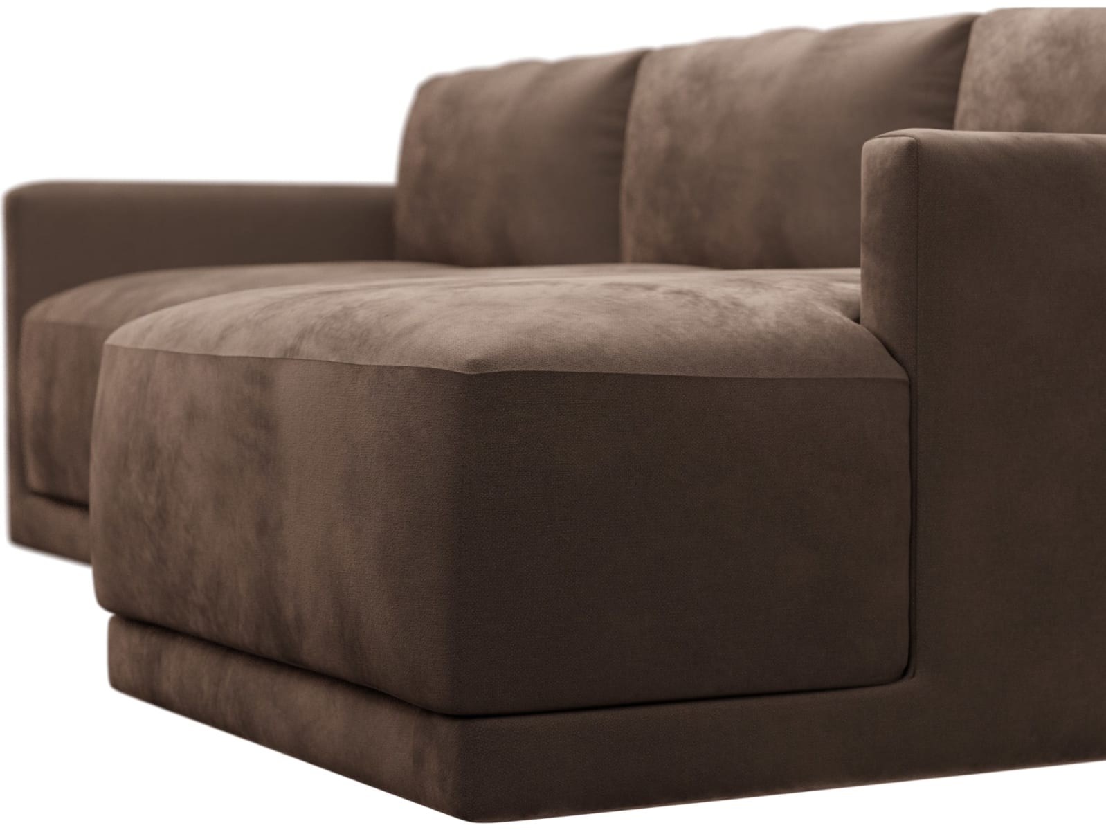 Haven Apt Muse Chocolate Chaise Sofa color Muse Chocolate