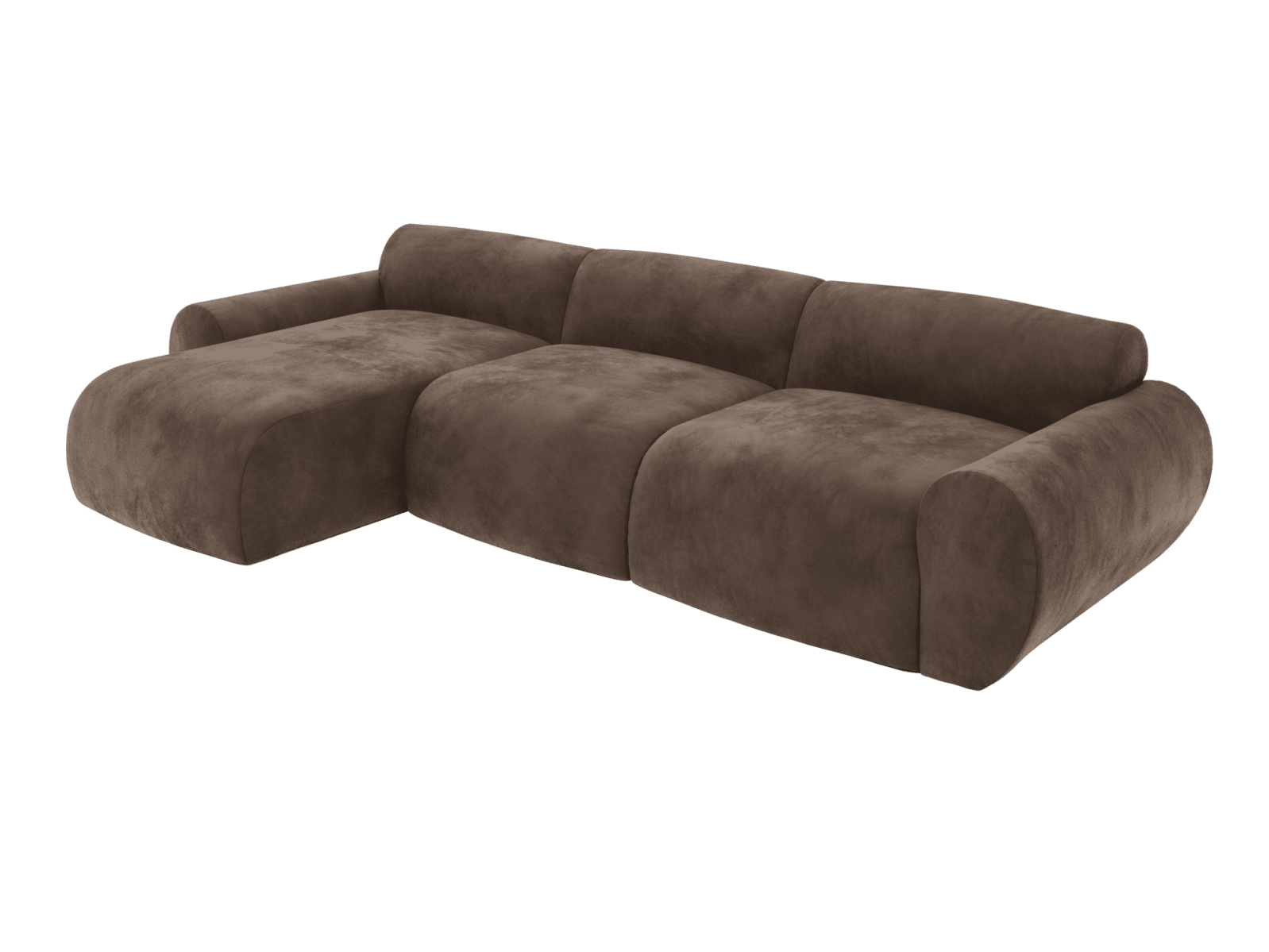 Malmo Muse Chocolate Chaise Sofa - 3 Seater color Muse Chocolate