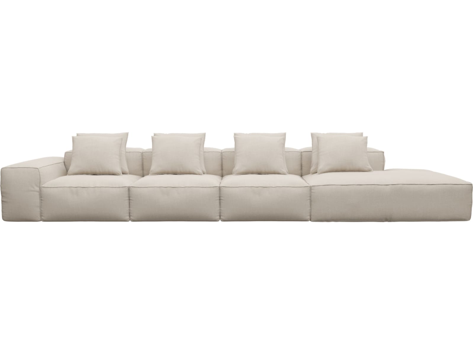 Riley Santa Fe Sand Modular Sofa - 1x Arm, 3x Armless, 1x Right Terminal color Santa Fe Sand