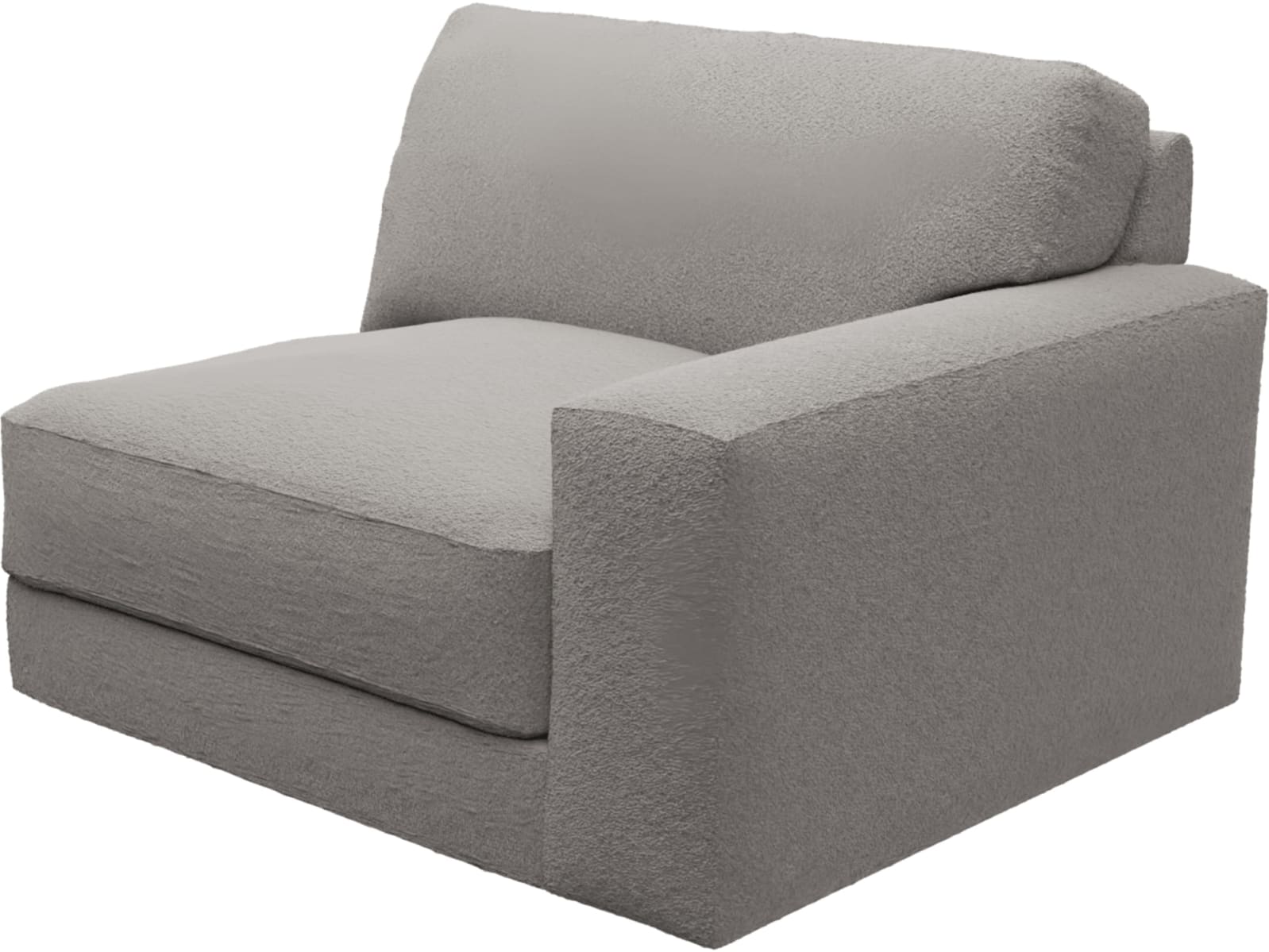 Monica Boucle Pumice Right Arm Facing Chair Module color Boucle Pumice