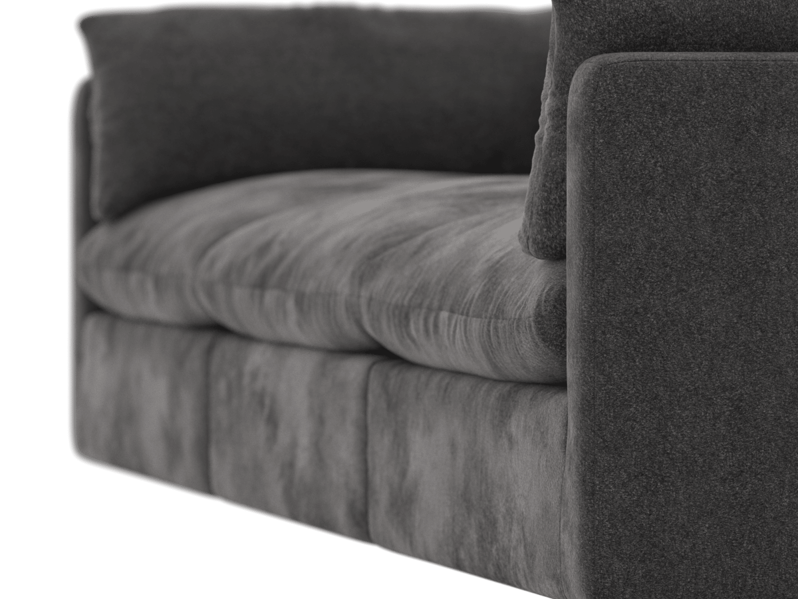 Willow California Charcoal Modular Sofa - 3 Seater color California Charcoal
