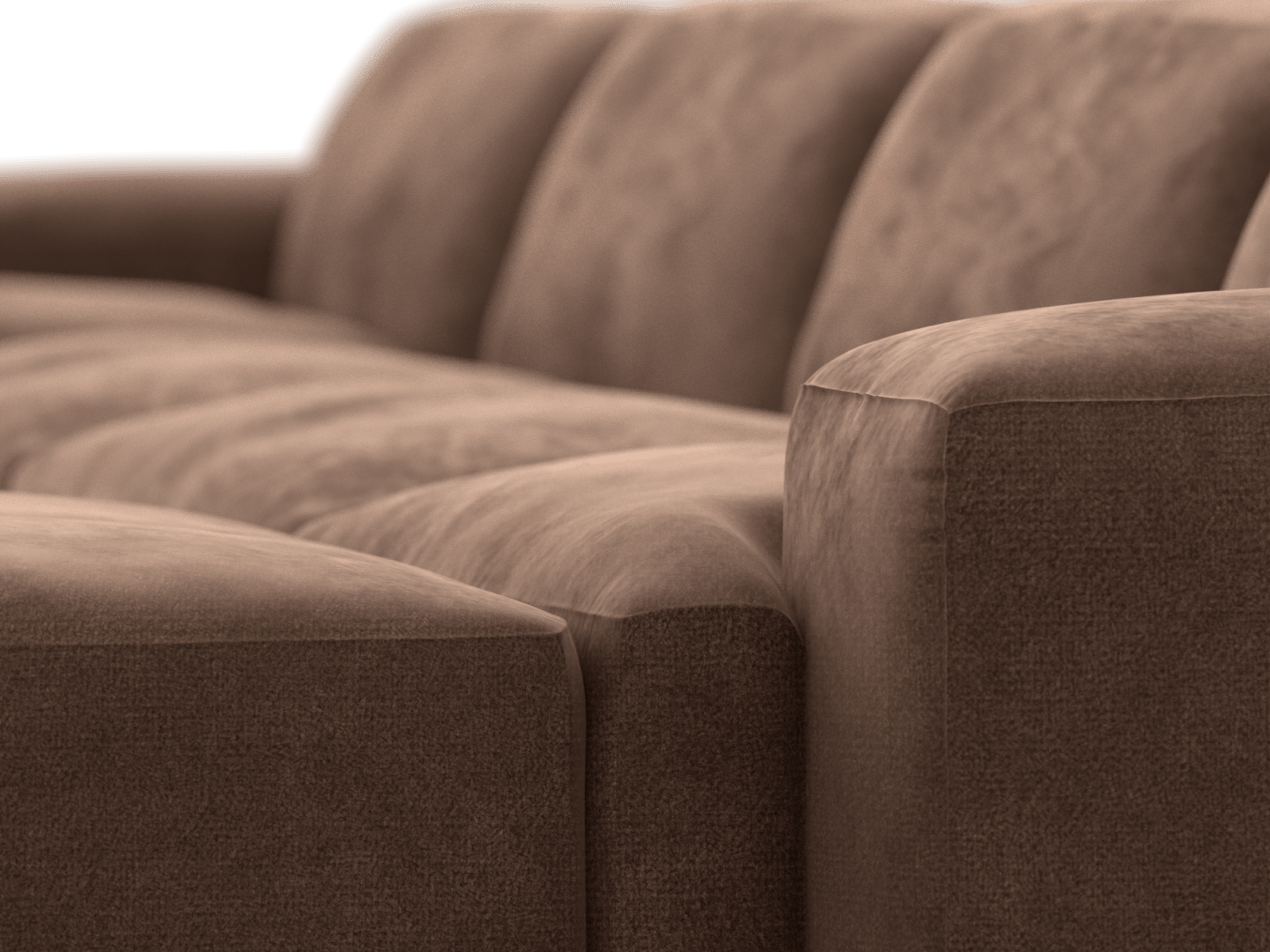 Copenhagen Muse Chocolate Chaise Sofa - 5 Seater U Shaped Modular color Muse Chocolate