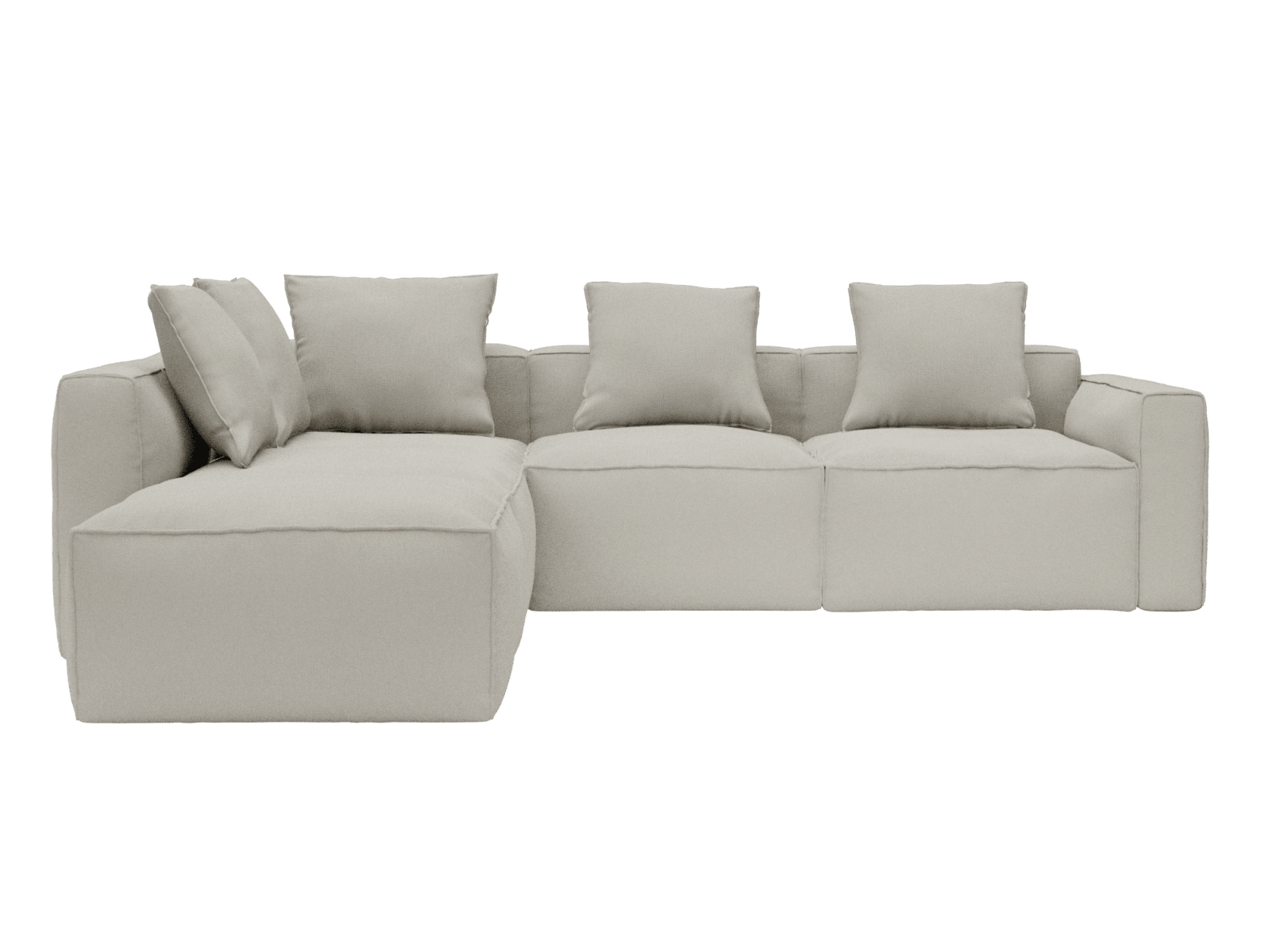 Riley Apt View Cream Sofa - 5 Seater LAF Terminal color View Cream