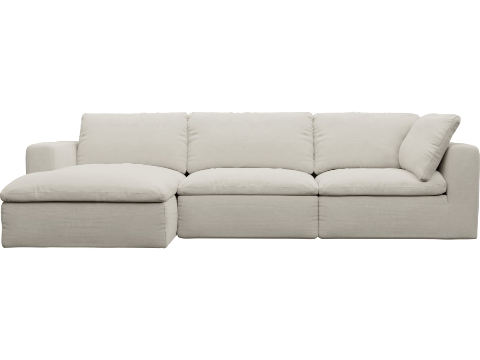 Cloud Deep Toorak Pearl Modular Sofa - 3 Seater Chaise color Toorak Pearl