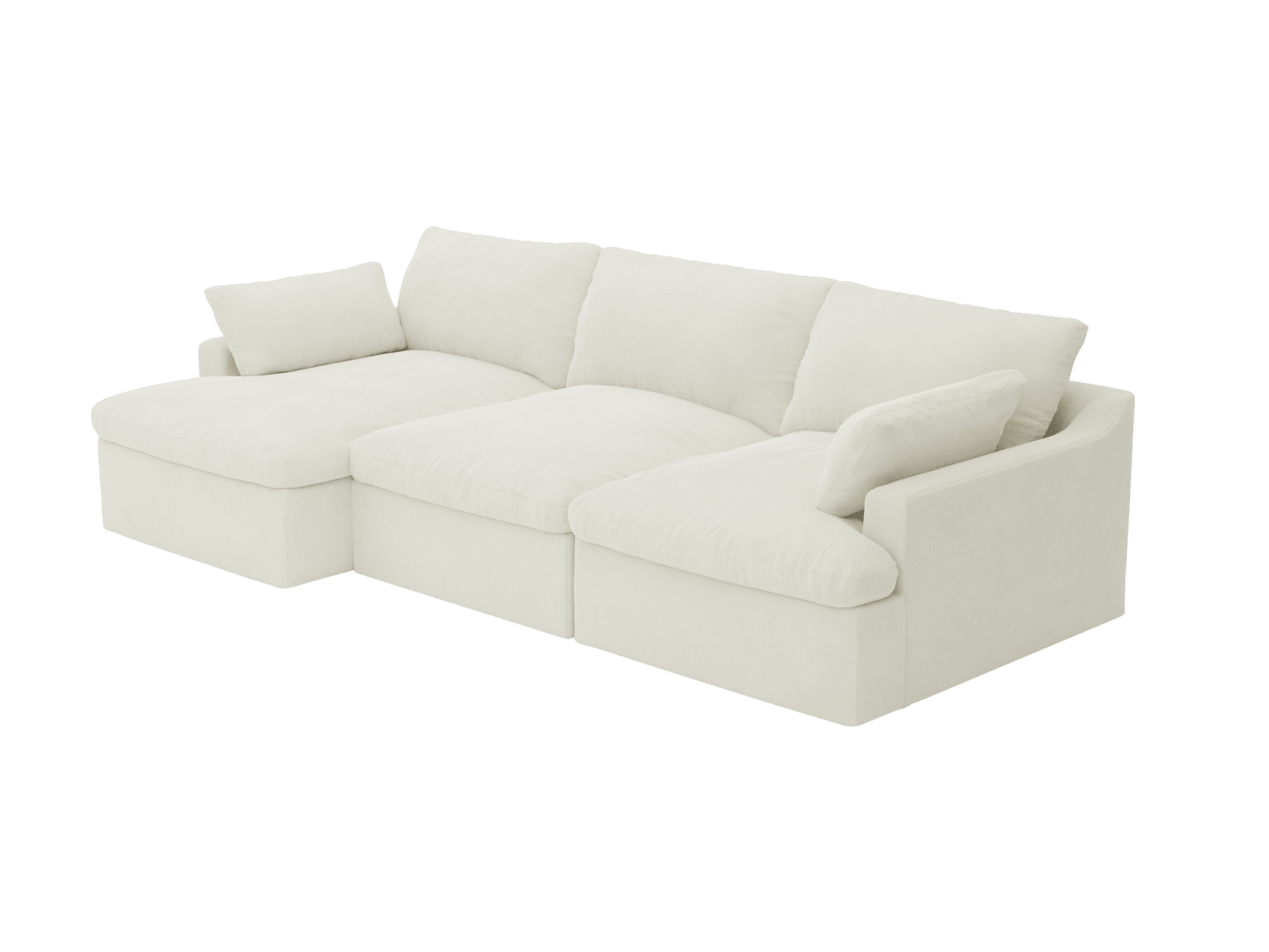 Retreat Tribute Shell Chaise Sofa - 3 Seater color Tribute Shell