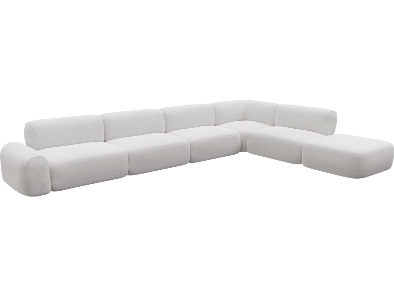 Beckett Muse Frost Modular Sofa - 7 Piece color Muse Frost