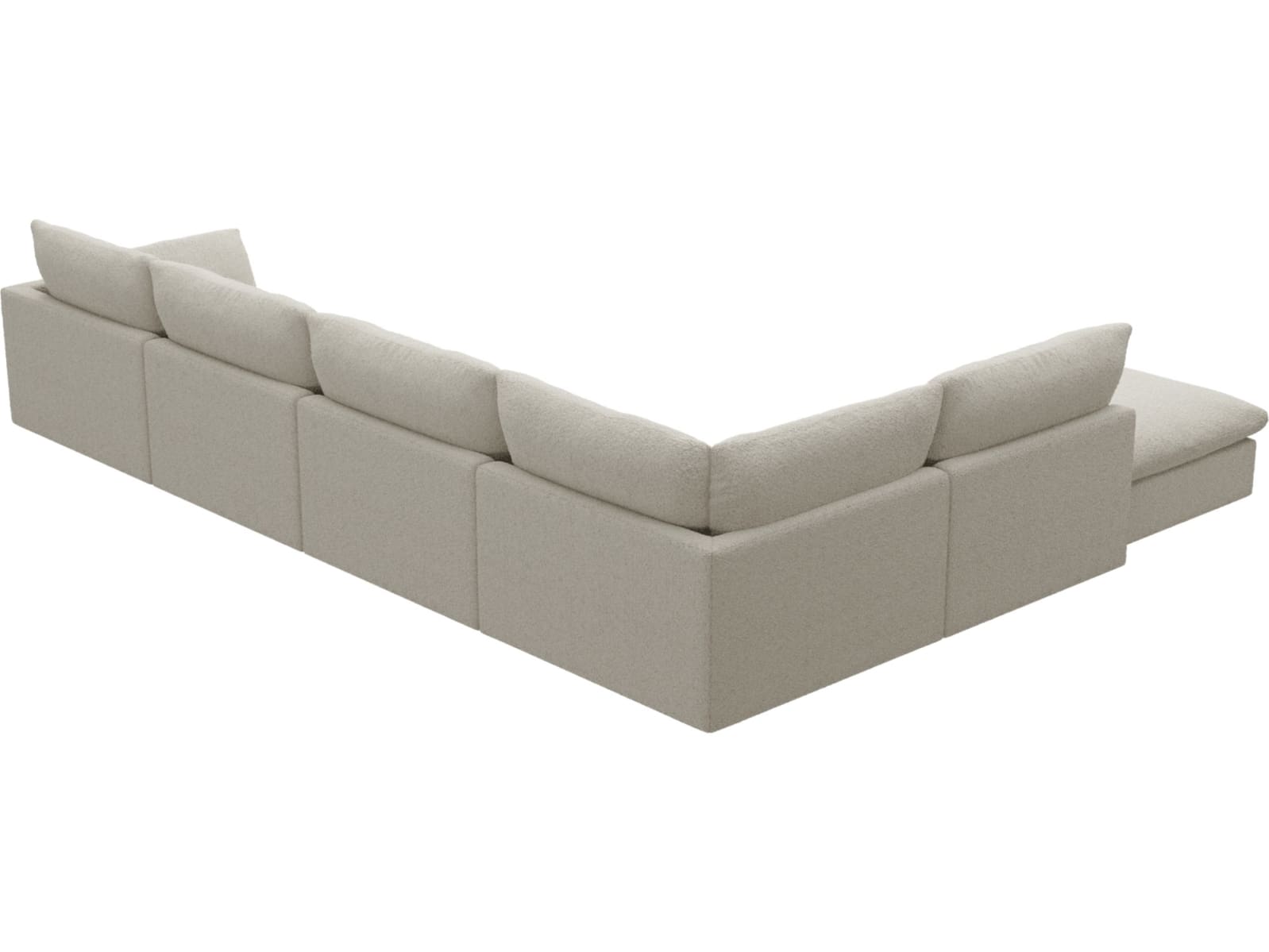 Willow Boucle Ivory Modular Sofa - 6 Seater LAF Terminal color Boucle Ivory