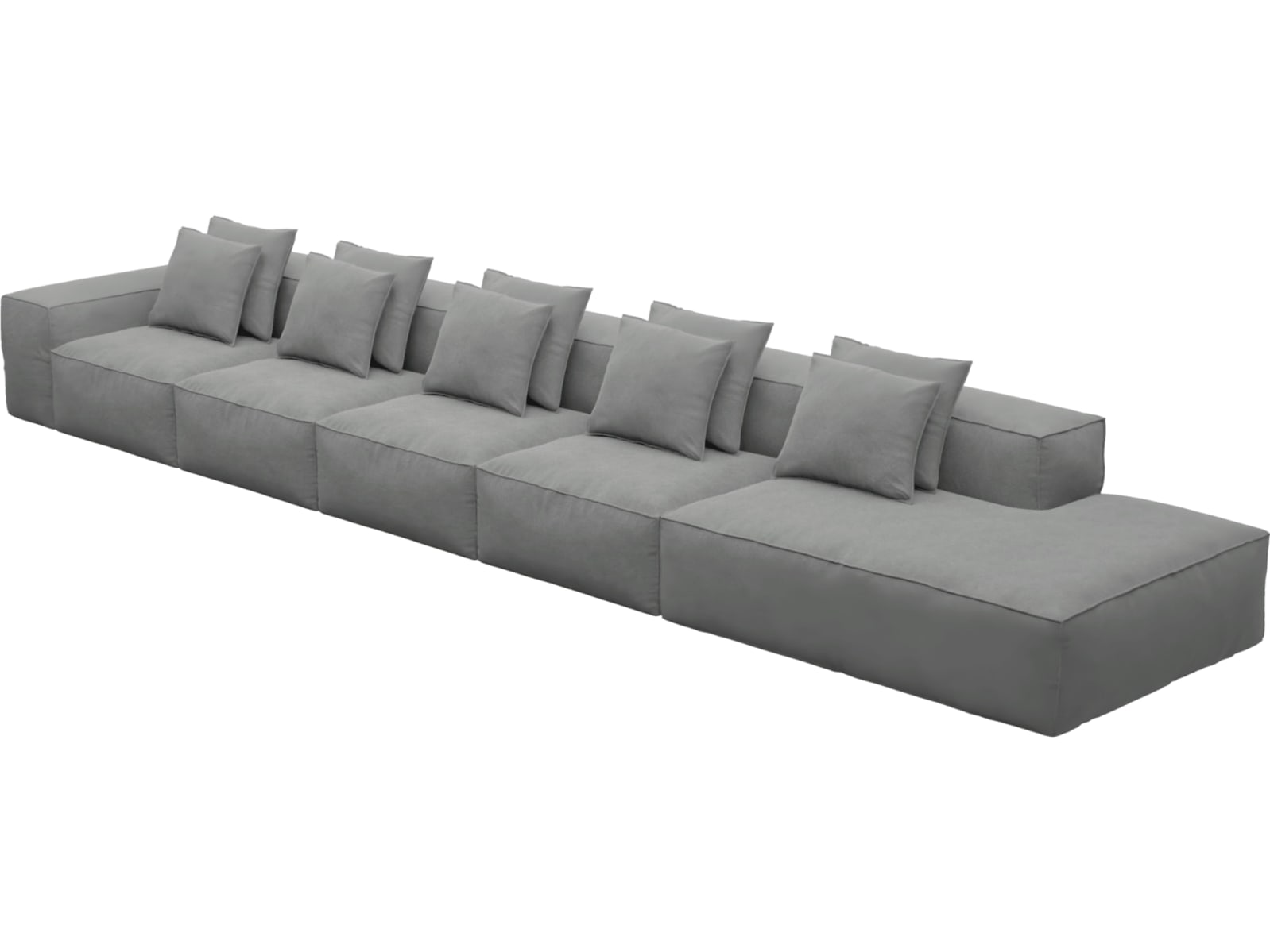 Riley Maya Flint Modular Sofa - 1x Arm, 4x Armless, 1x Right Terminal color Maya Flint