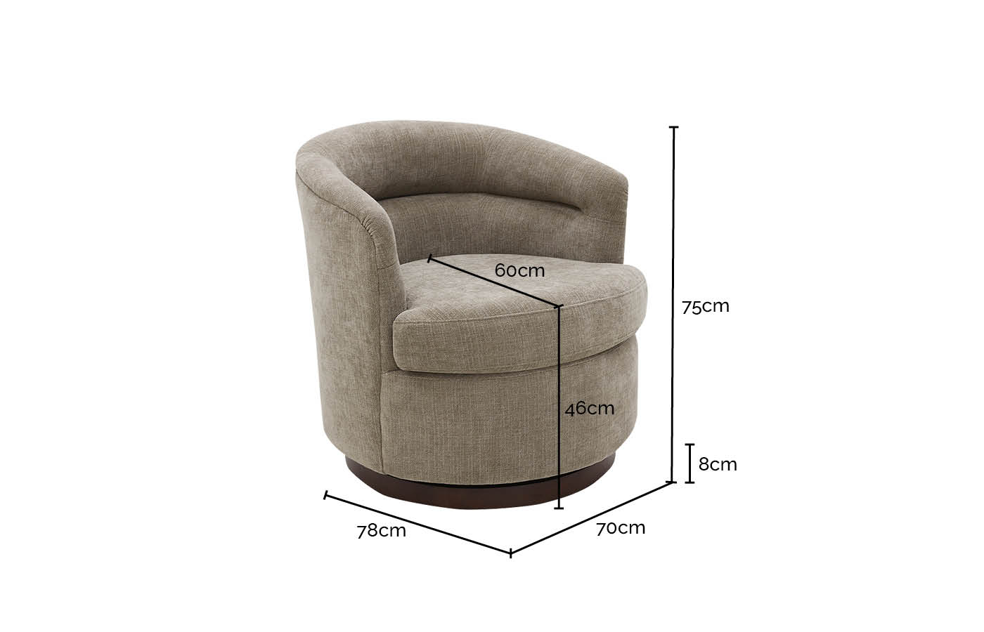 Penelope Swivel Chair California Slate color California Slate