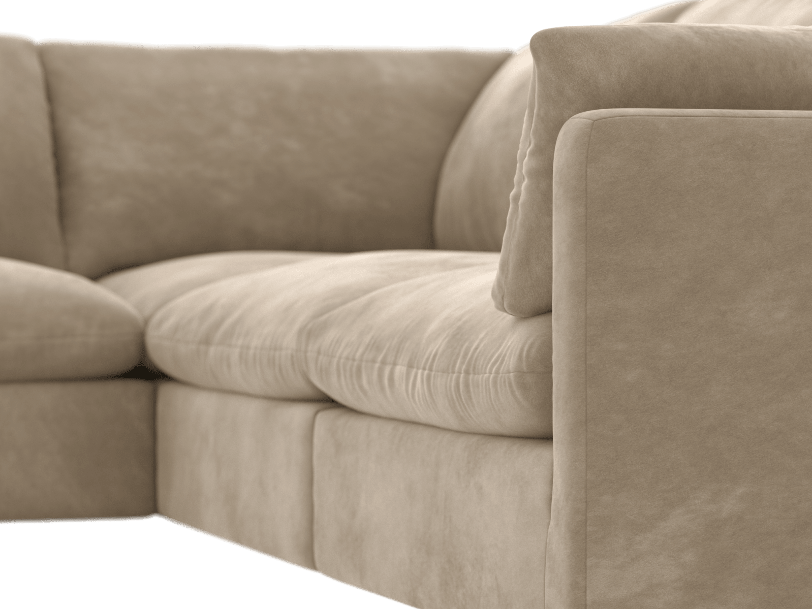 Willow Muse Soft Brown Corner Modular Sofa LAF Terminal - 4 Seater color Muse Soft Brown