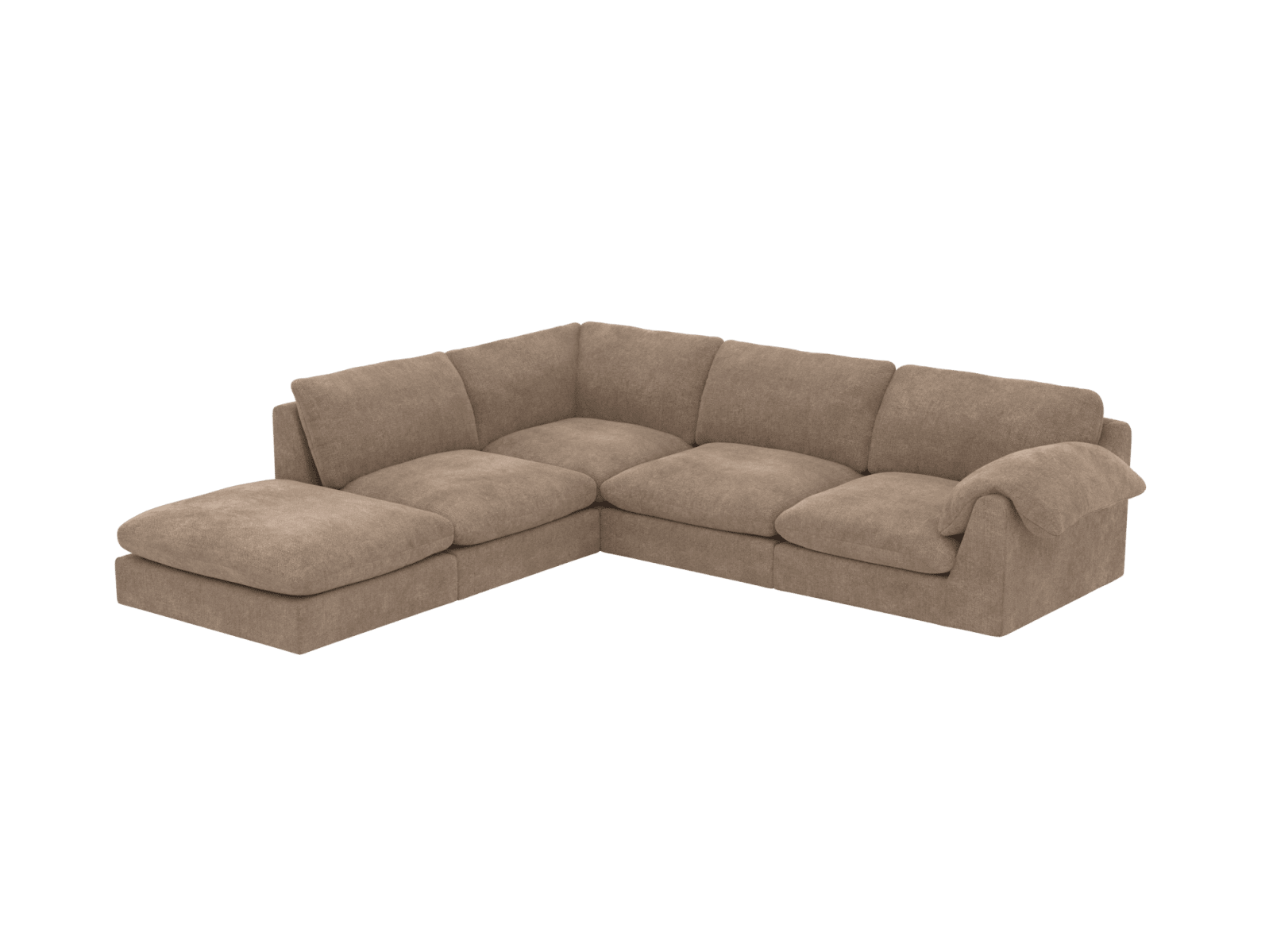 Ludlow Tribute Walnut Modular Sofa LAF Terminal - 5 Seater color Tribute Walnut