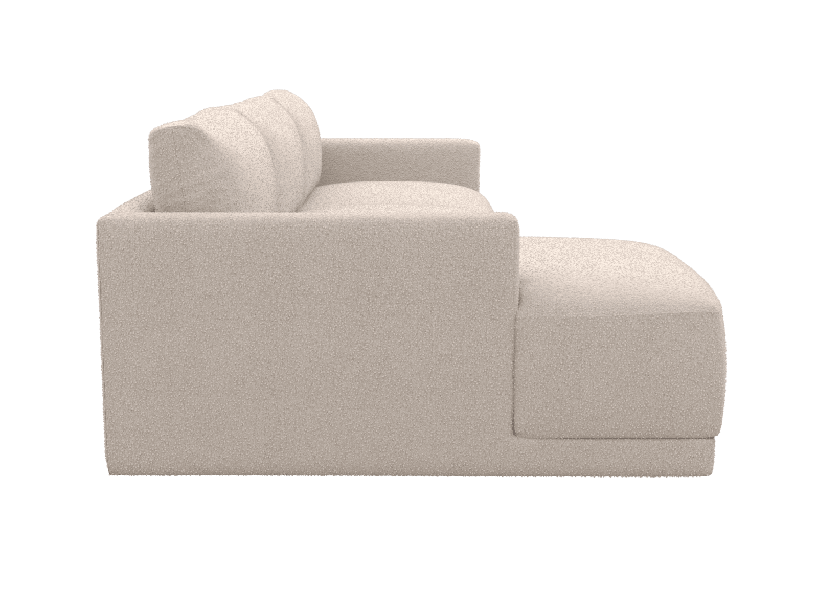 Haven Apt Boucle Pumice Chaise Sofa color Boucle Pumice