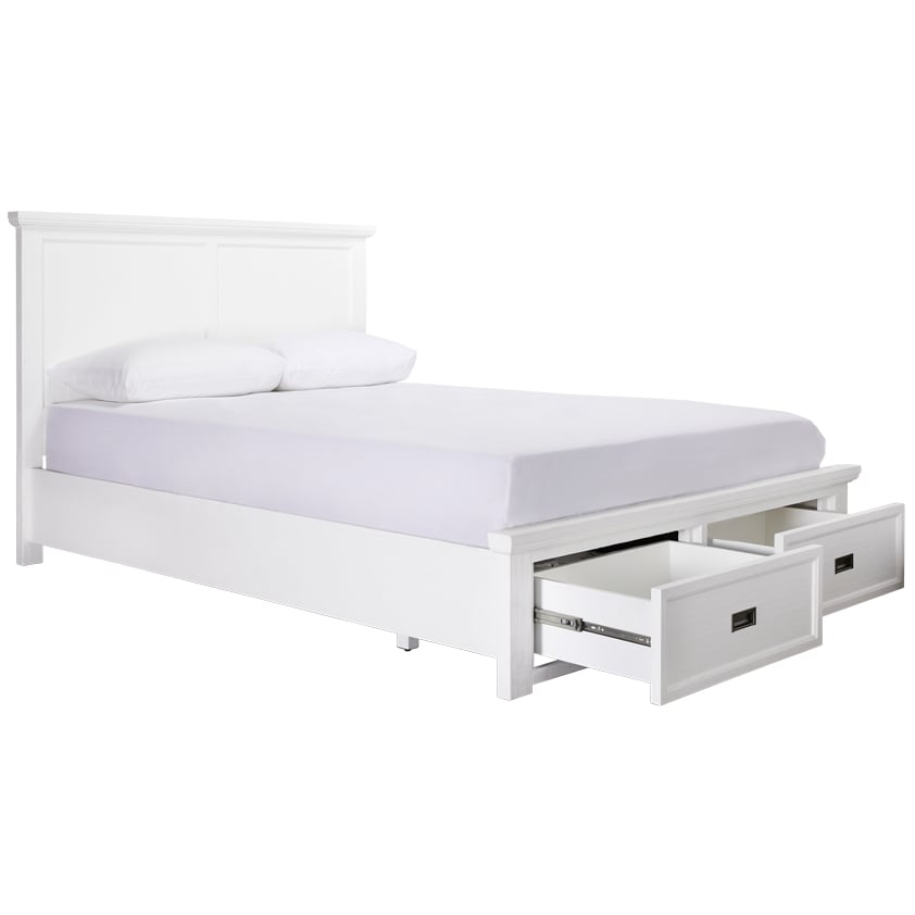 Aspen Storage Bed Frame White color White