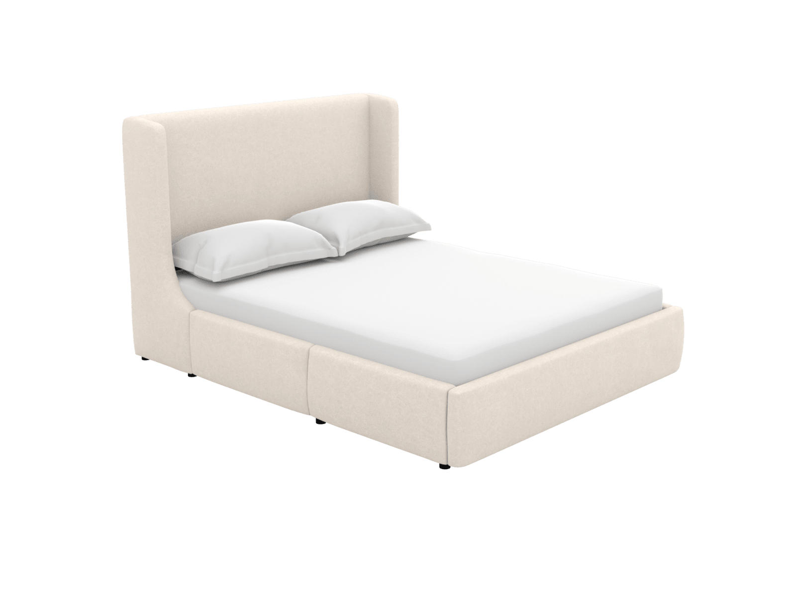 Lucy Drawer Bed View Cream color View Cream