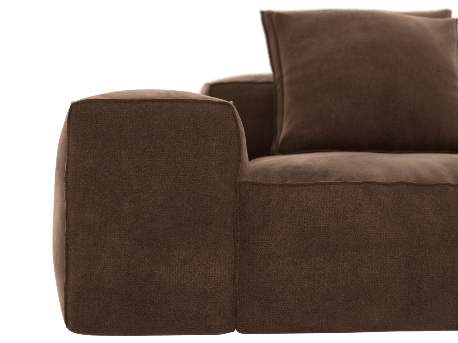 Riley Muse Chocolate Modular Sofa Right Terminal - 5 Seater color Muse Chocolate