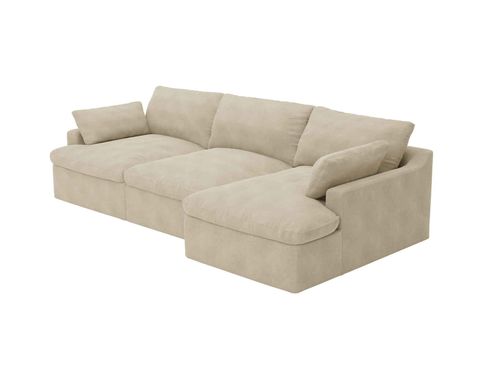 Retreat Avon Taupe Chaise Sofa - 3 Seater color Avon Taupe