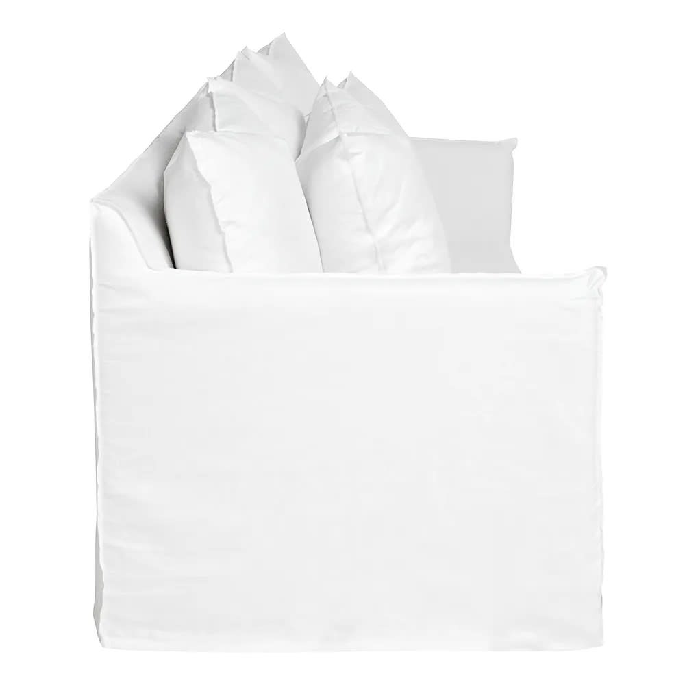 Como Linen Standard Sofa White - 2.5 Seater color Linen White