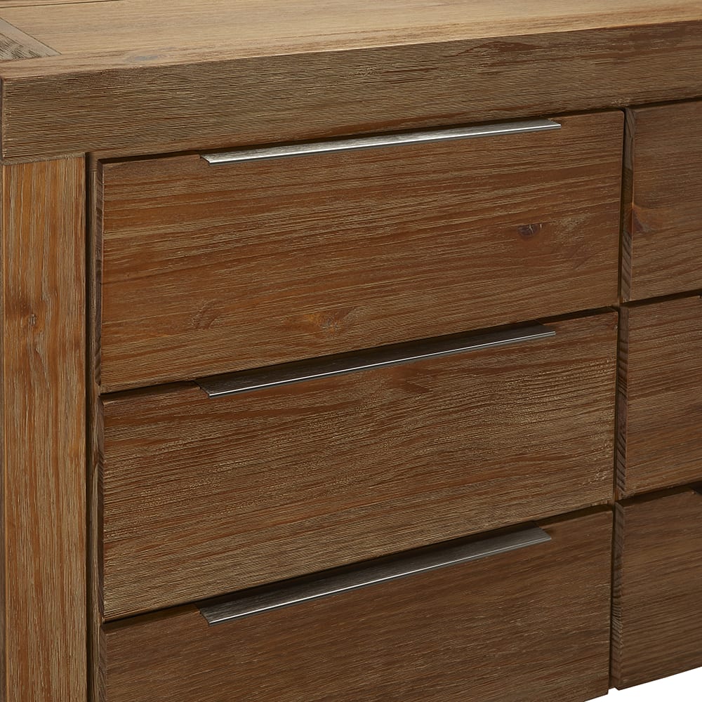 Hobart Dresser - 6 Drawer color Rustic Brown