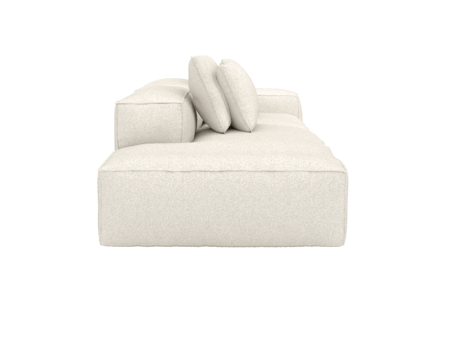 Riley Boucle Ivory 3 Seater Terminal Left Modular Sofa color Boucle Ivory