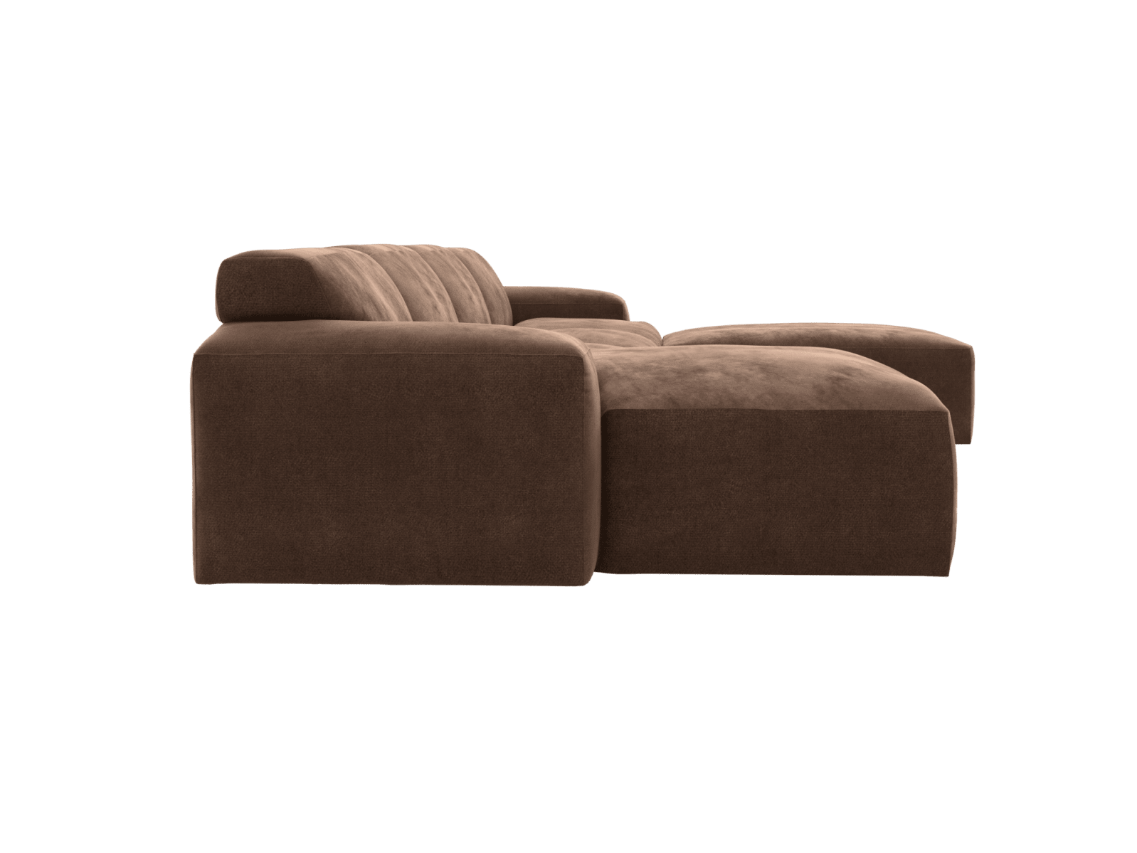Copenhagen Muse Chocolate Chaise Sofa - 5 Seater U Shaped Modular color Muse Chocolate