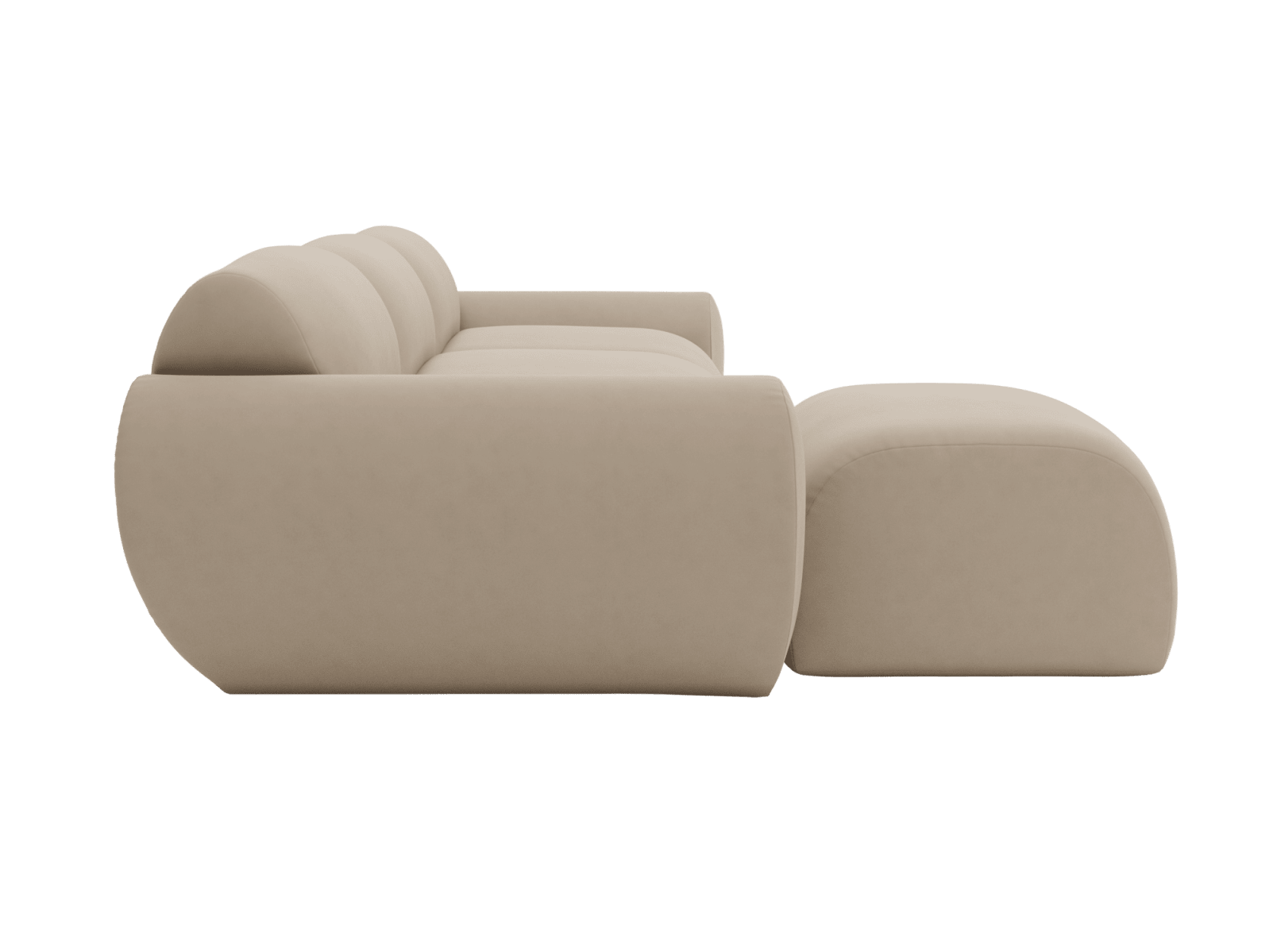 Malmo Blaze Latte Sofa with Ottoman - 4 Piece color Blaze Latte
