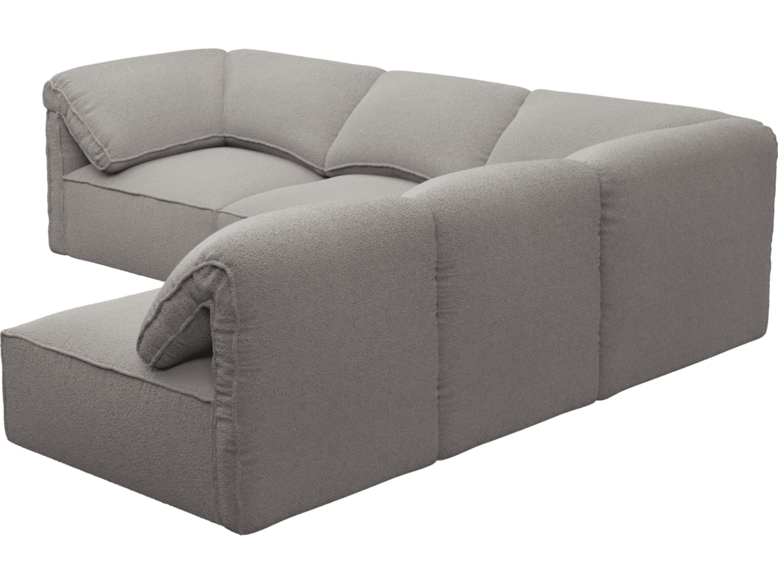 Kai Boucle Pumice Modular Sofa - 5 Seater color Boucle Pumice