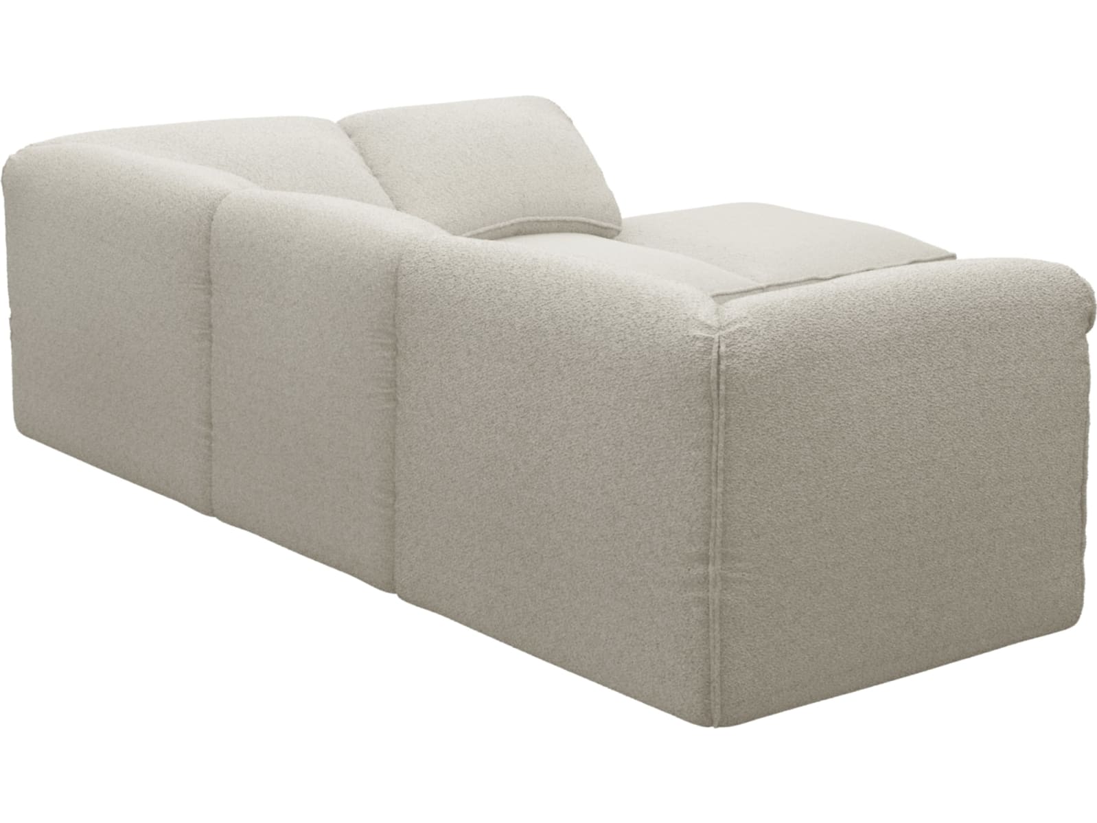 Kai Boucle Ivory Modular Sofa - 4 Seater and Ottoman color Boucle Ivory