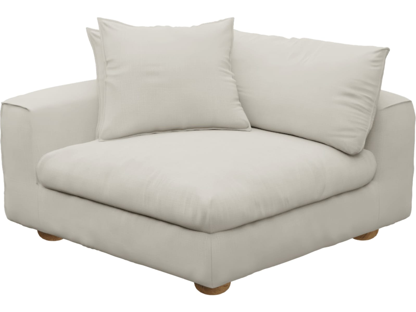 Tully Toorak Pearl Left Arm Facing Chair Module color Toorak Pearl