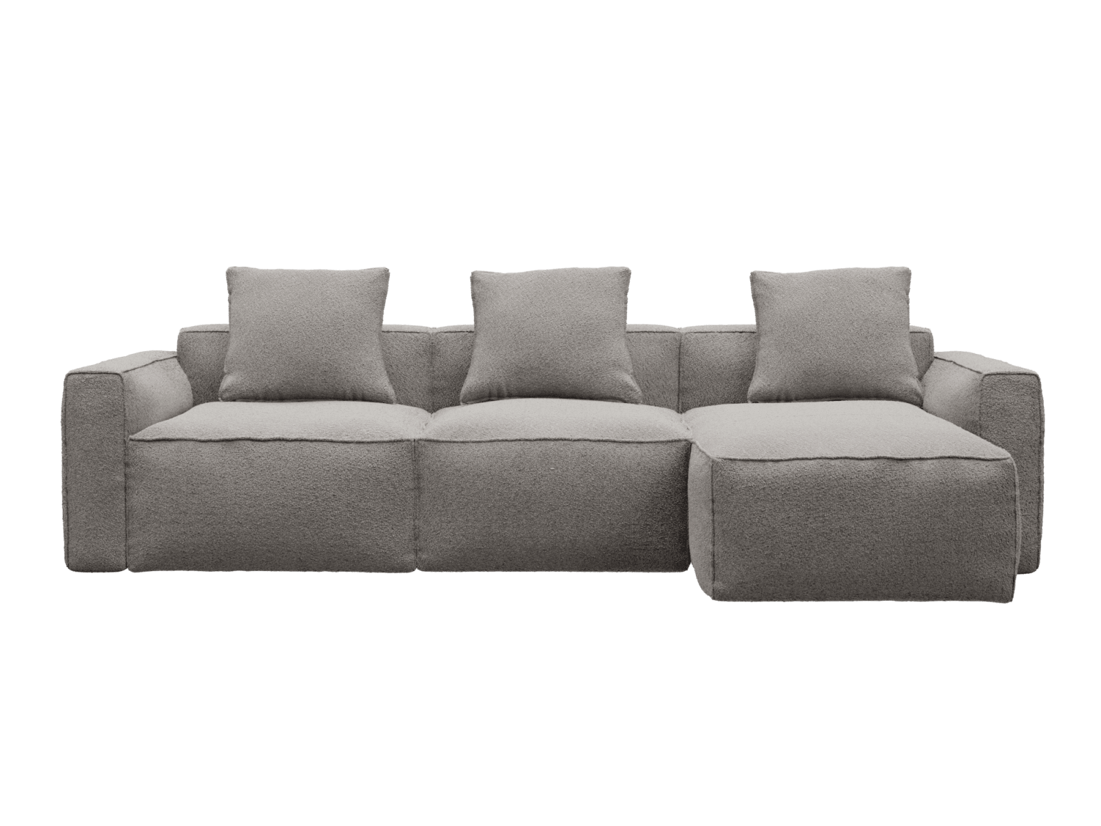 Riley Apt Boucle Pumice Sofa - 3 Seater Chaise color Boucle Pumice