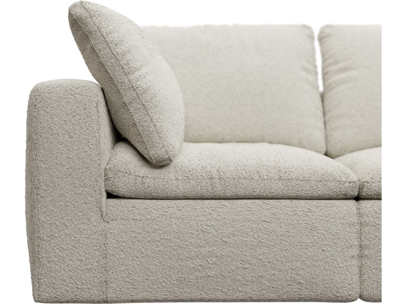 Cloud Boucle Ivory Modular Sofa - 3 Piece color Boucle Ivory