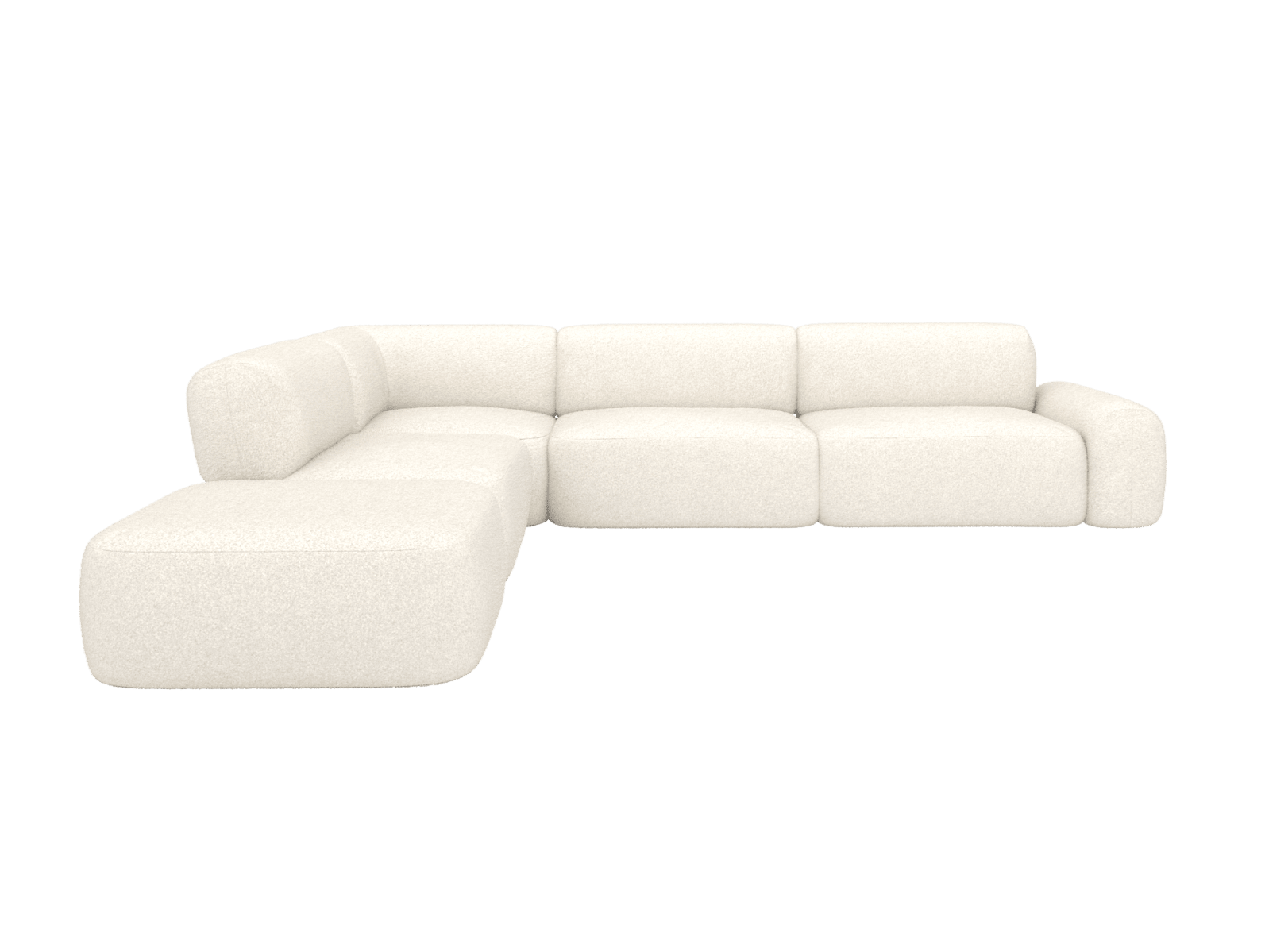 Beckett Boucle Ivory Modular Sofa - 6 Seater color Boucle Ivory