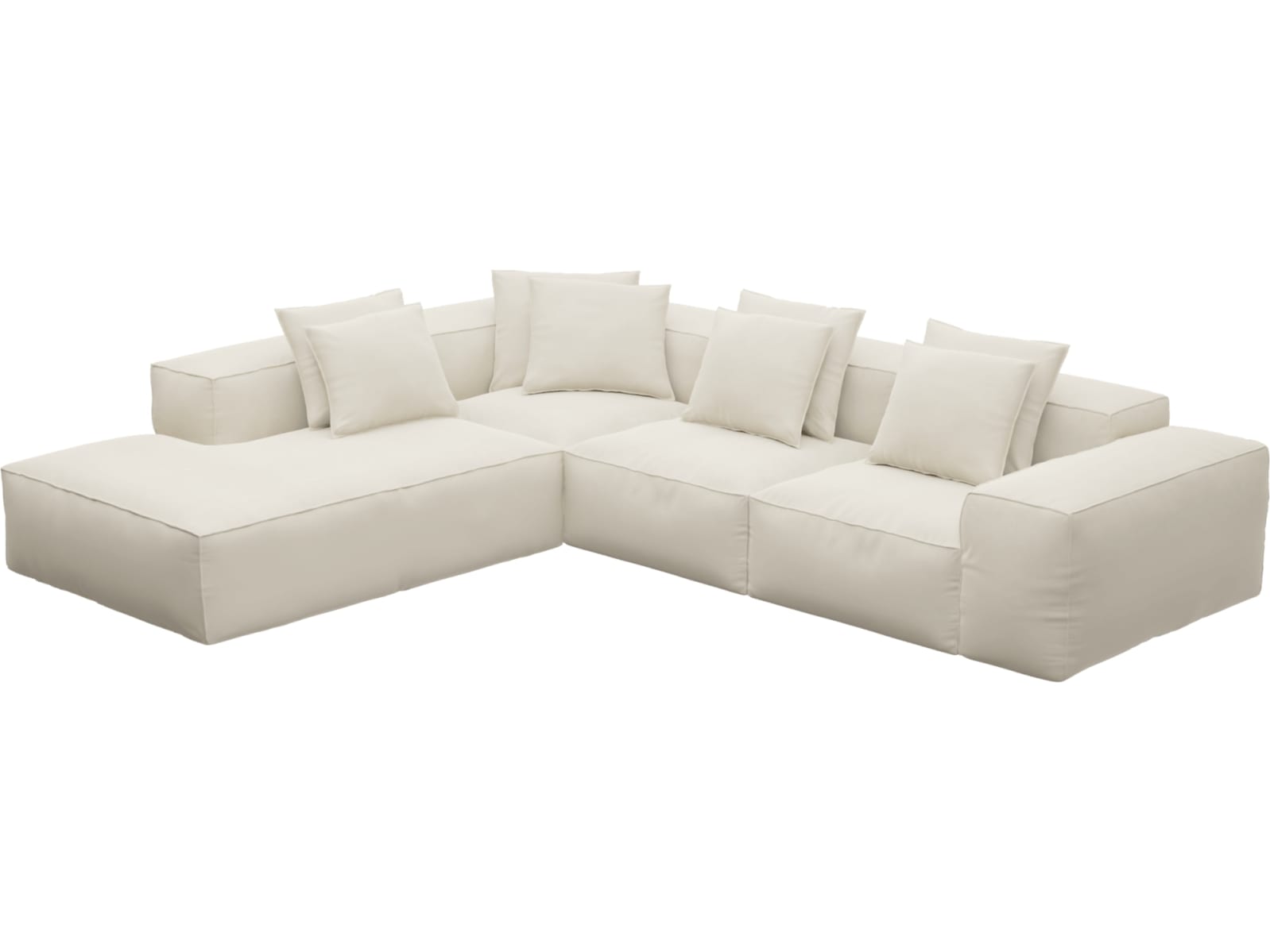 Riley Alpine Mist Modular Sofa - Arm, 2x Armless, Corner, Left Terminal color Alpine Mist