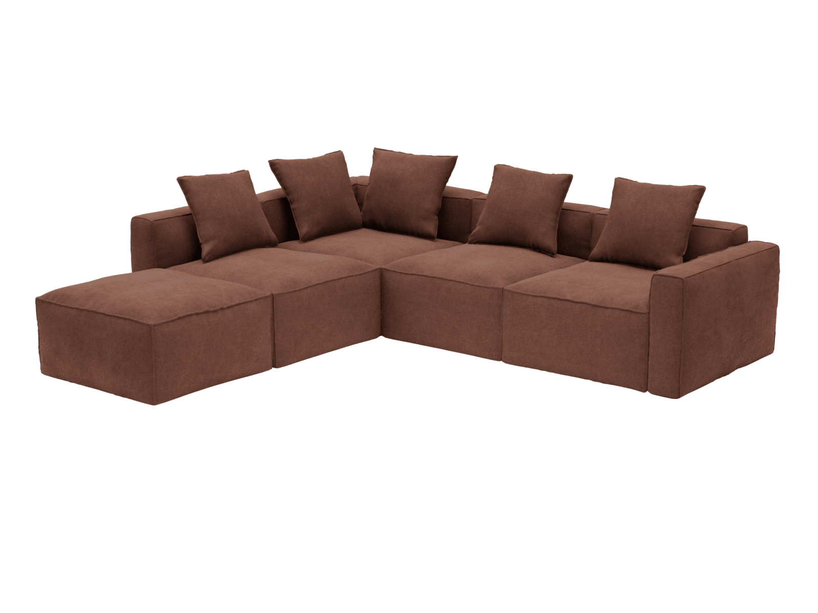 Riley Apt Muse Rust Sofa - 5 Seater LAF Terminal color Muse Rust