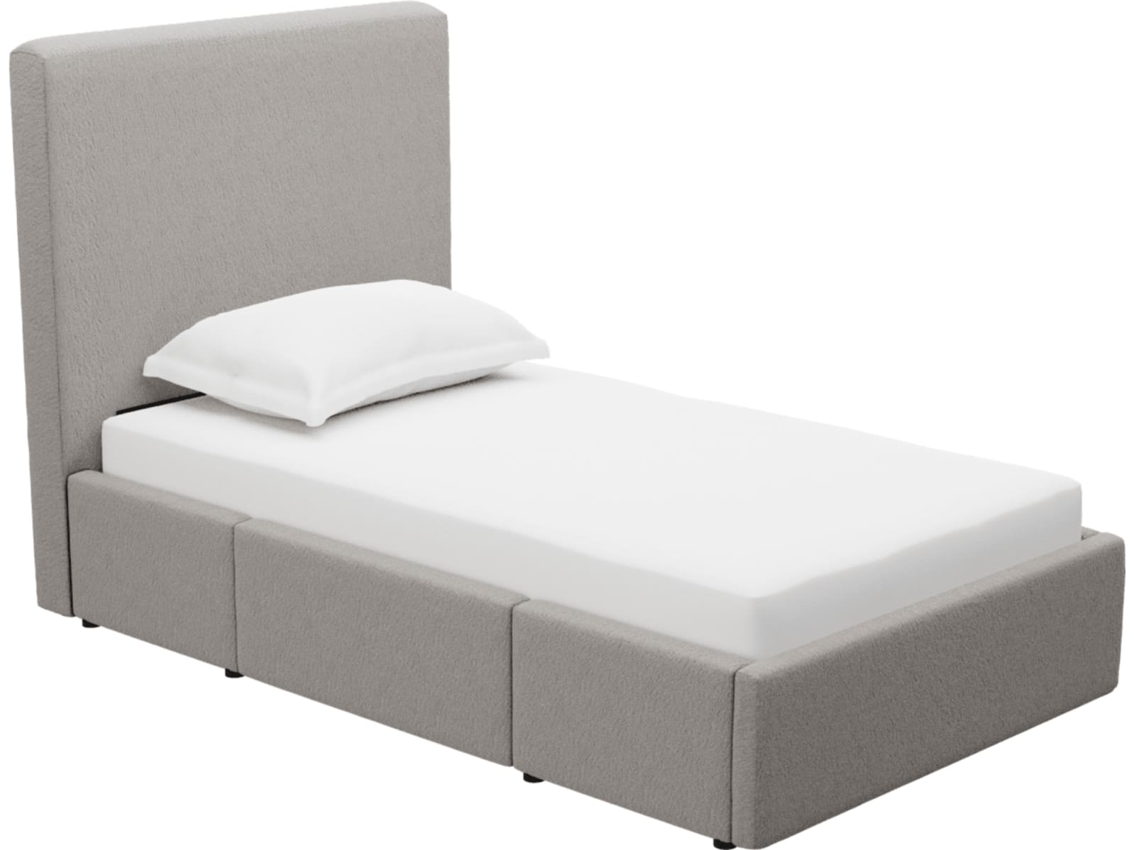 Aria Boucle Pumice Left Drawer Storage Bed color Boucle Pumice