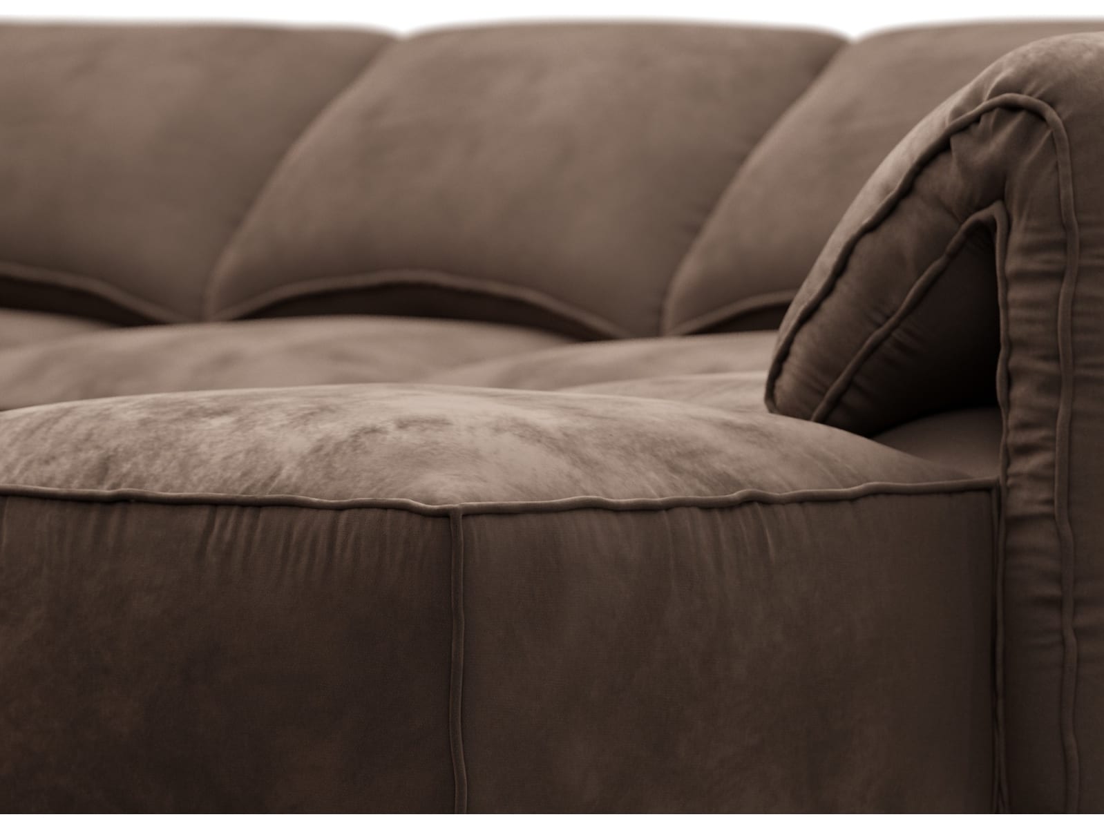 Kai Muse Chocolate Modular Sofa - 5 Seater and Ottoman color Muse Chocolate