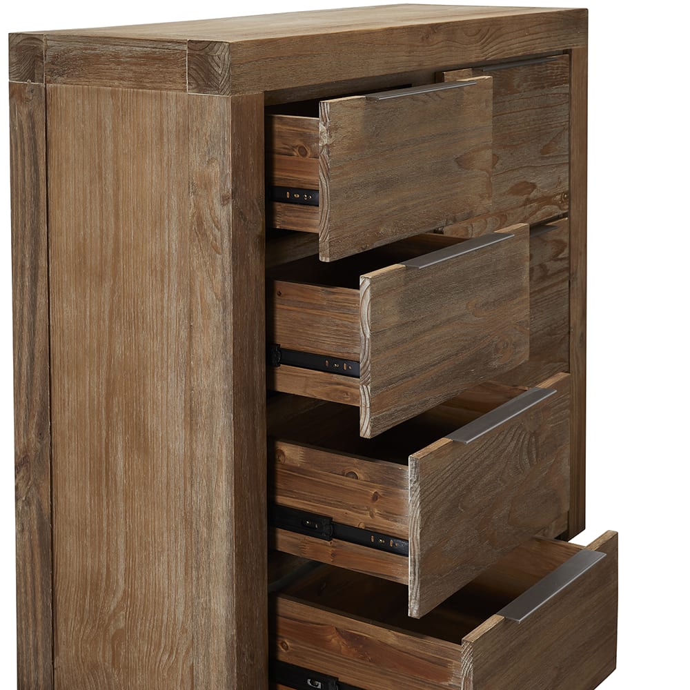 Hobart Tallboy Brushed - 7 Drawer color Rustic Brown