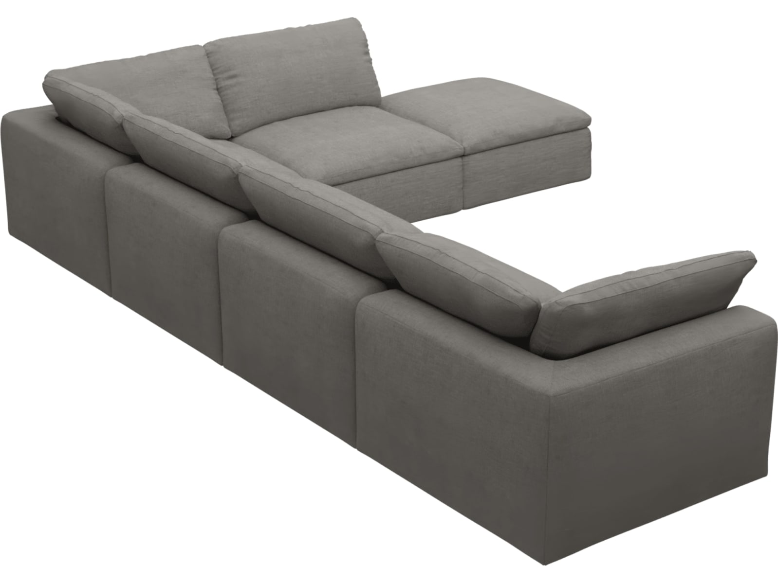 Cloud Deep Isla Soft Grey Modular Sofa - 6 Piece color Isla Soft Grey