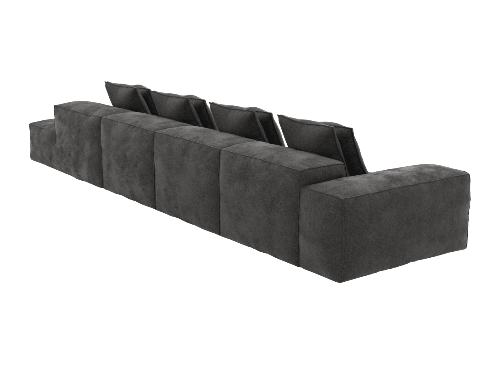 Riley California Charcoal 5 Seater Terminal Right Modular Sofa color California Charcoal