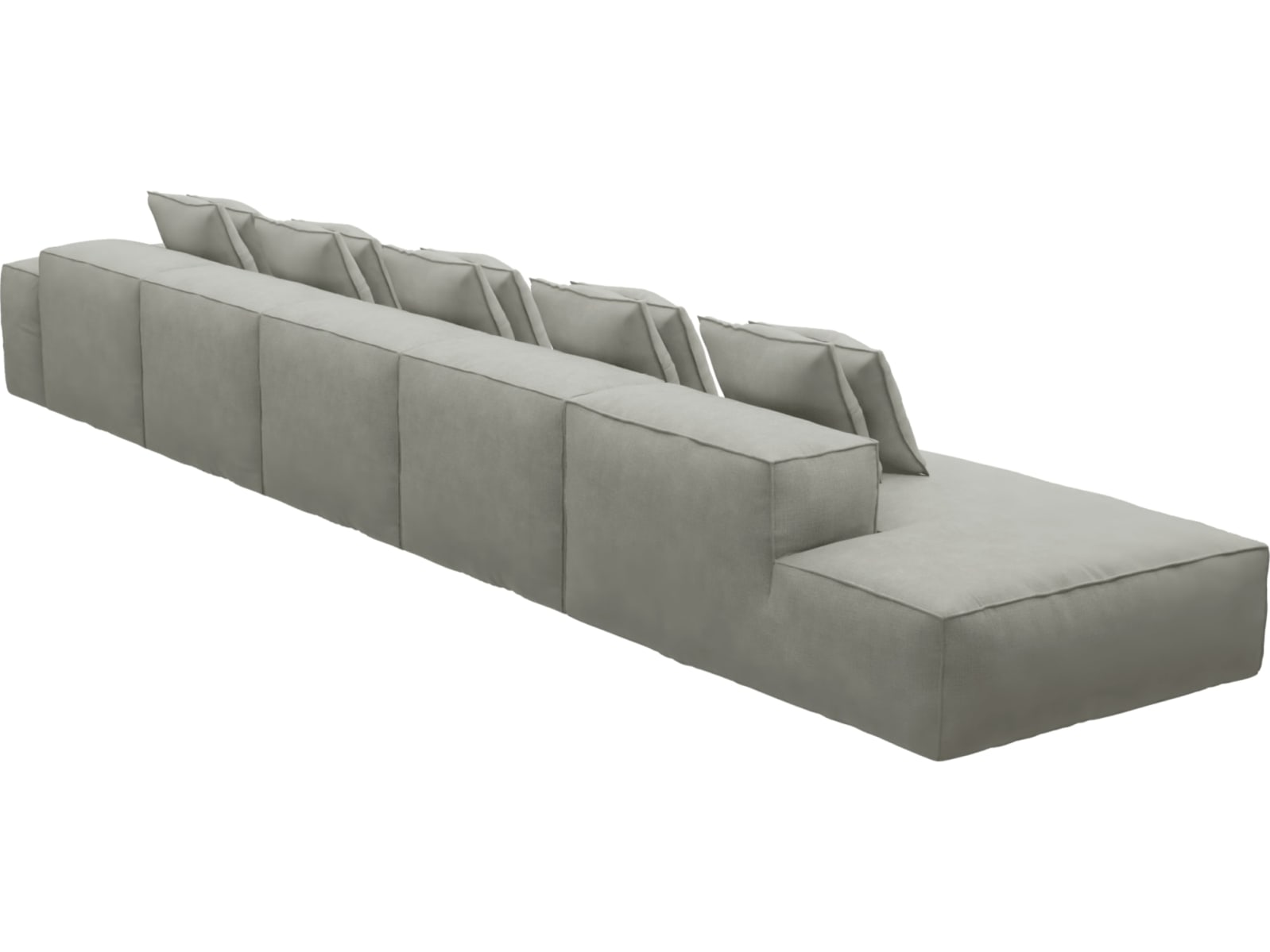Riley Toorak Pebble Modular Sofa - 1x Arm, 4x Armless, 1x Left Terminal color Toorak Pebble